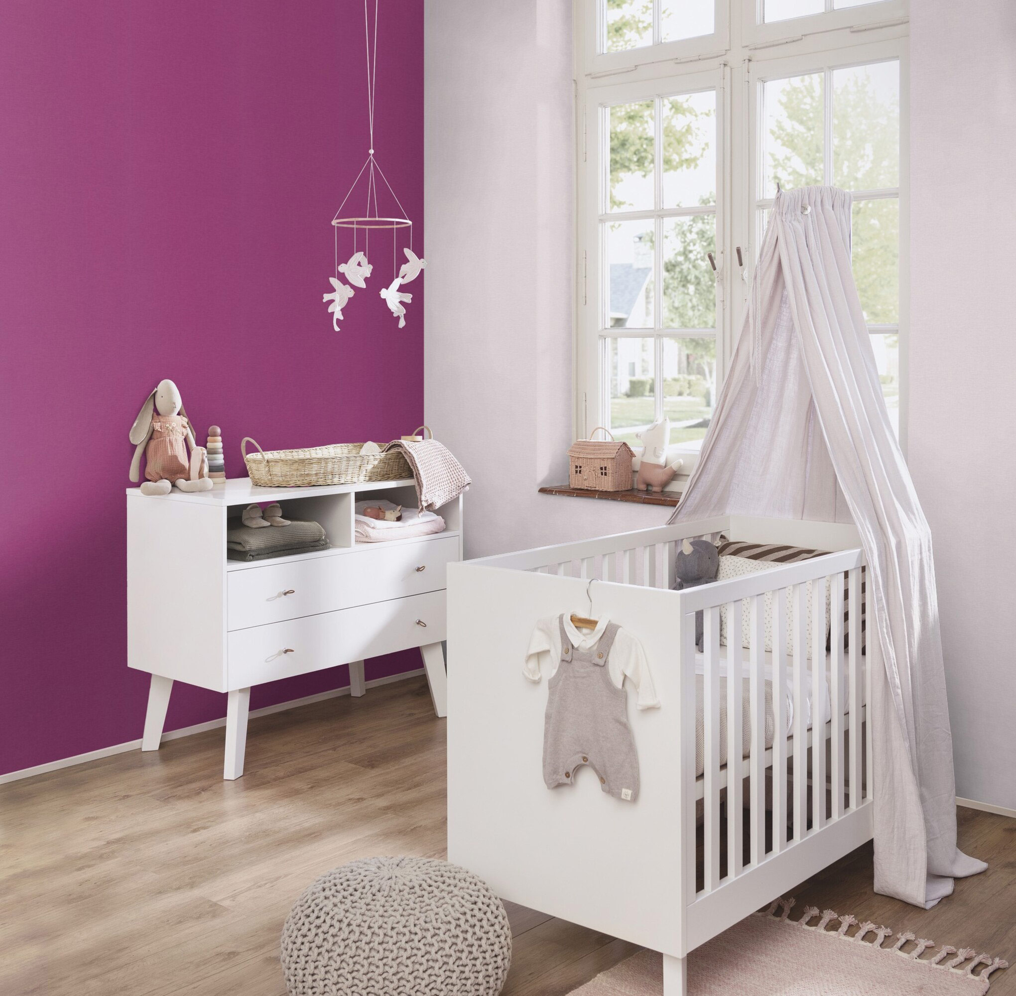 Rasch Vliestapete Country Charme Pink 448542