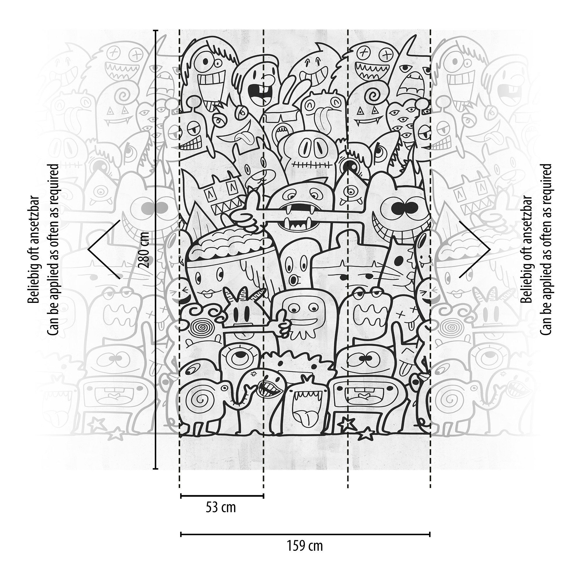 Livingwalls Vliestapete The Wall 3 Comic 398261