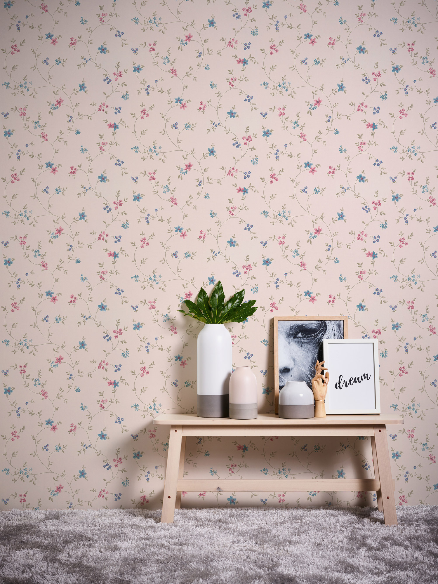 AS Vliestapete Maison Charme Blümchen creme 390711