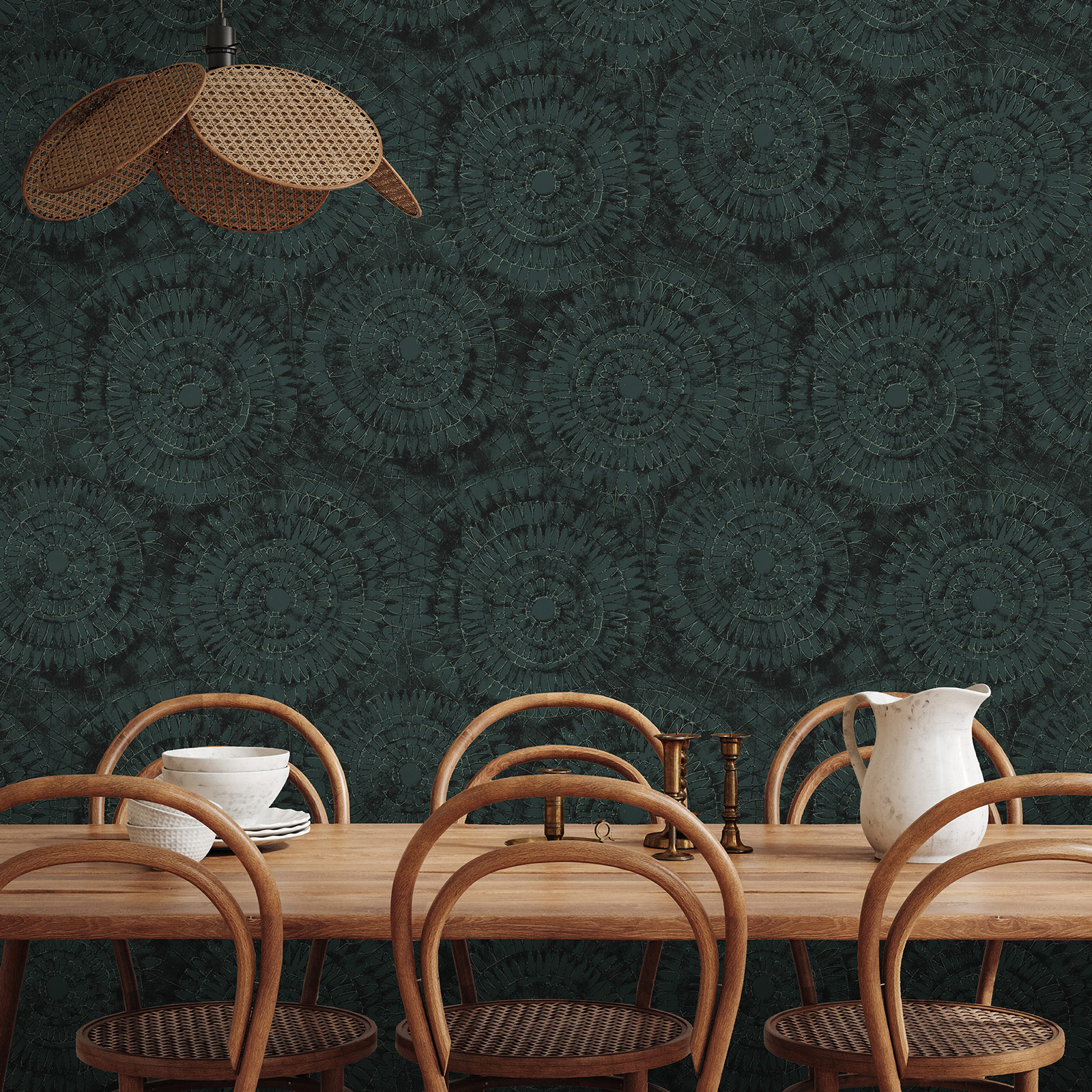 Hohenberger Vliestapete Chalk Notre Dame Smaragd 65574