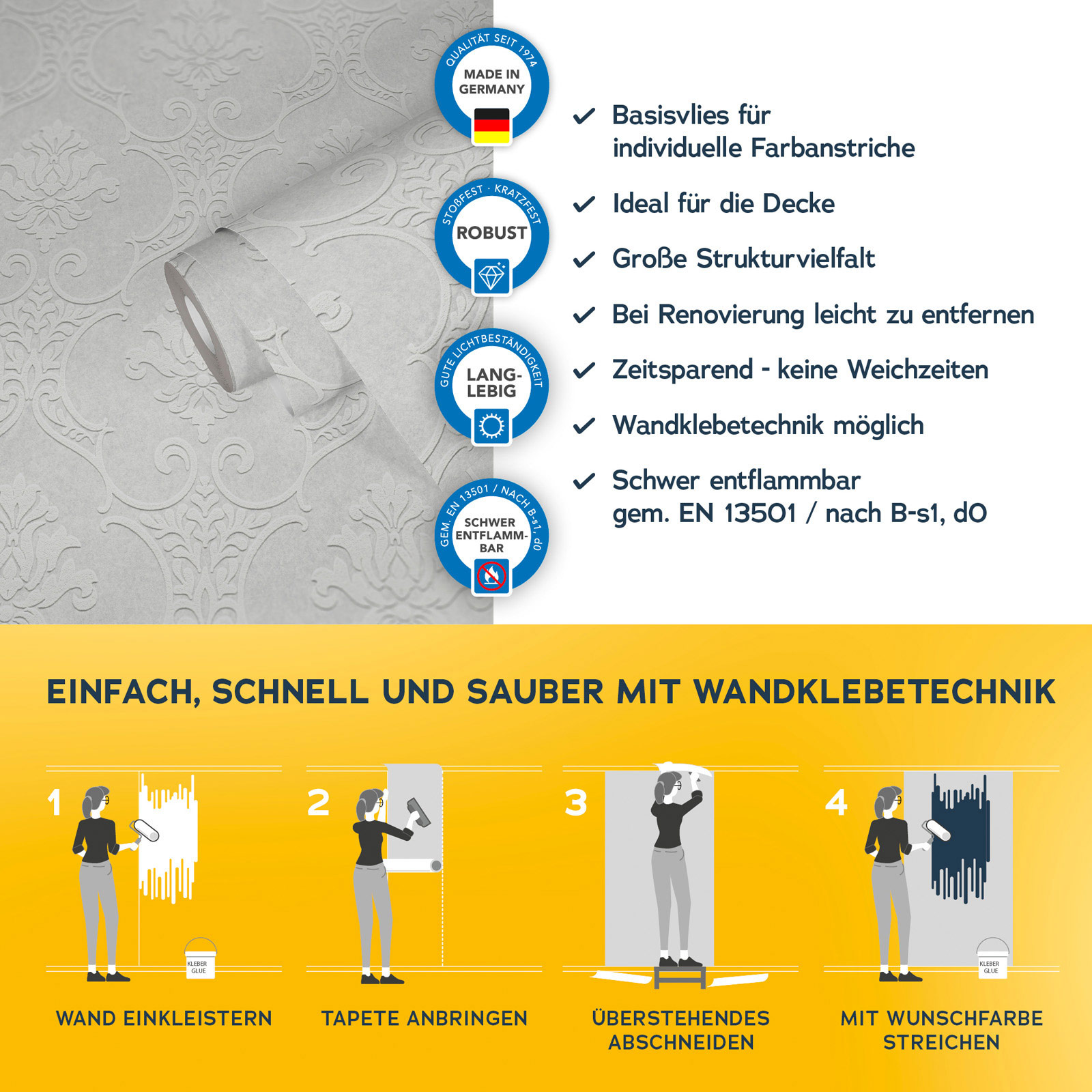 AS Vliestapete Meistervlies 8 überstreichbar 354771