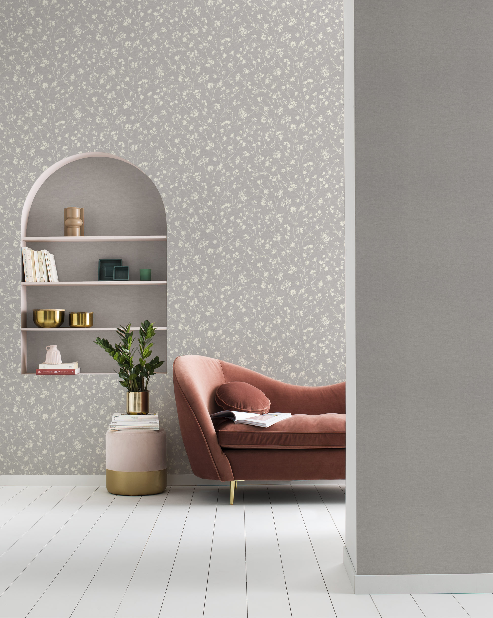 Rasch Vliestapete Country Charme Grau-Hellgrau 464023