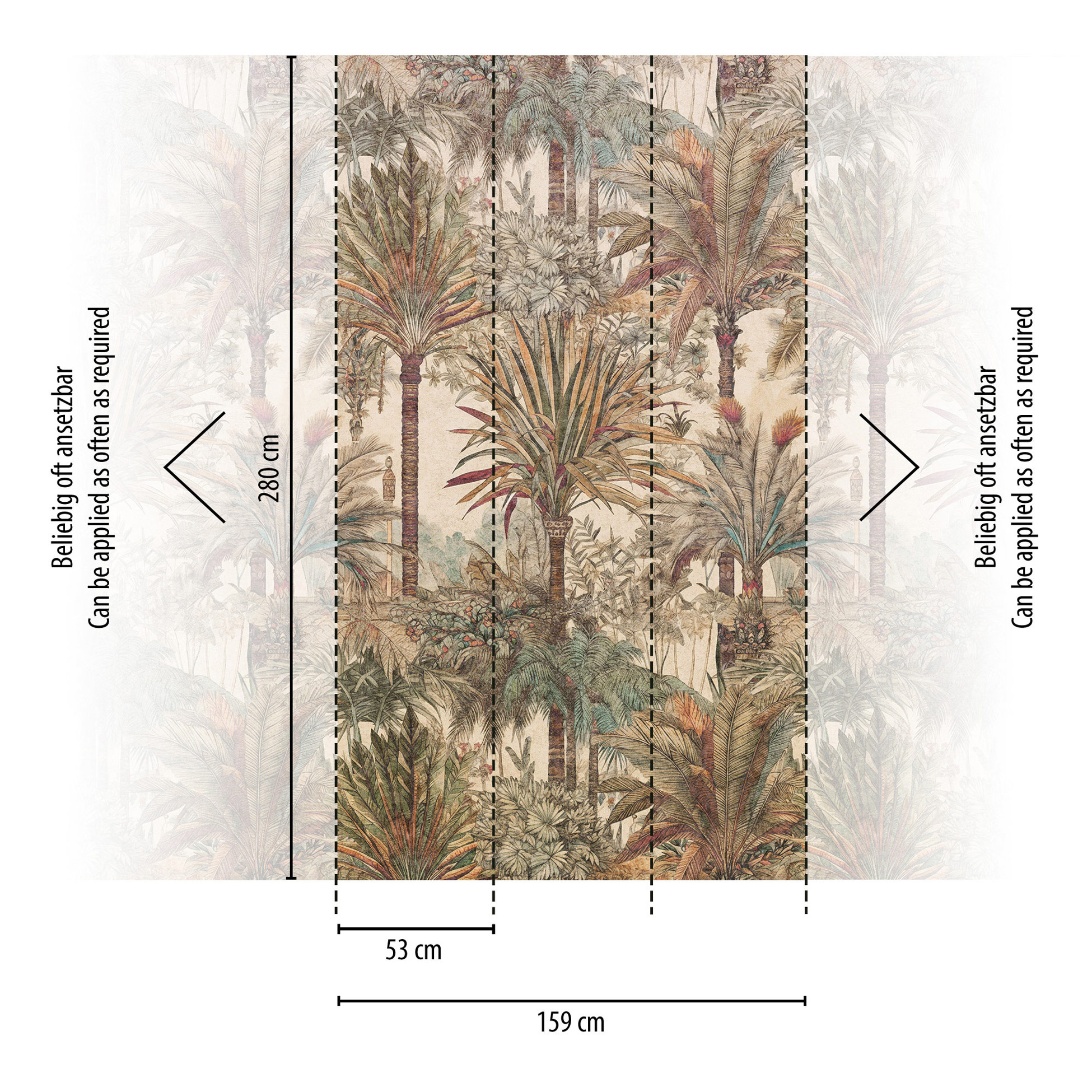 AS Fototapete The Wall 4 Tropisch Beige 792299