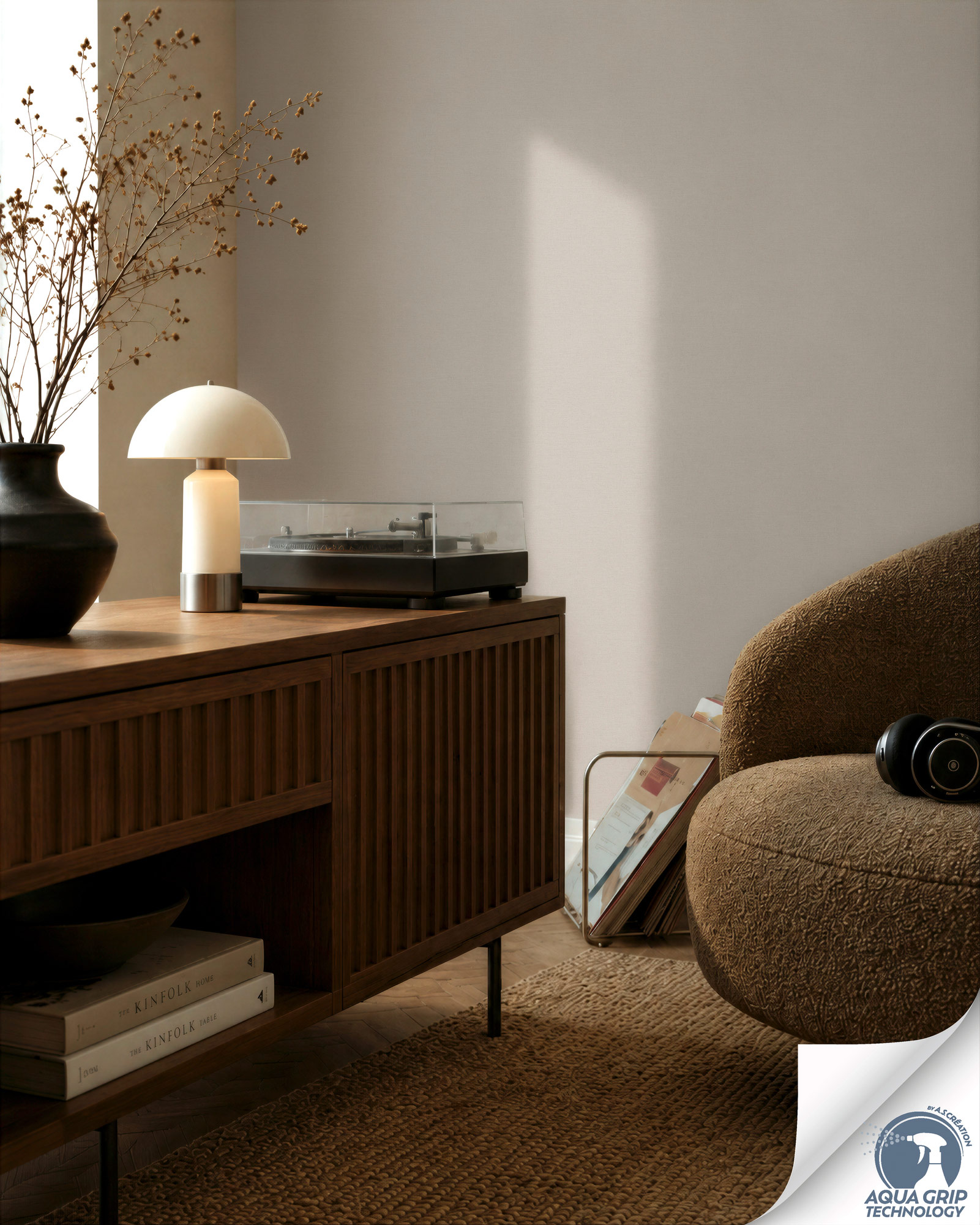 AS Vliestapete Cosiness Designdrop 2 Unitapete Grau 784992