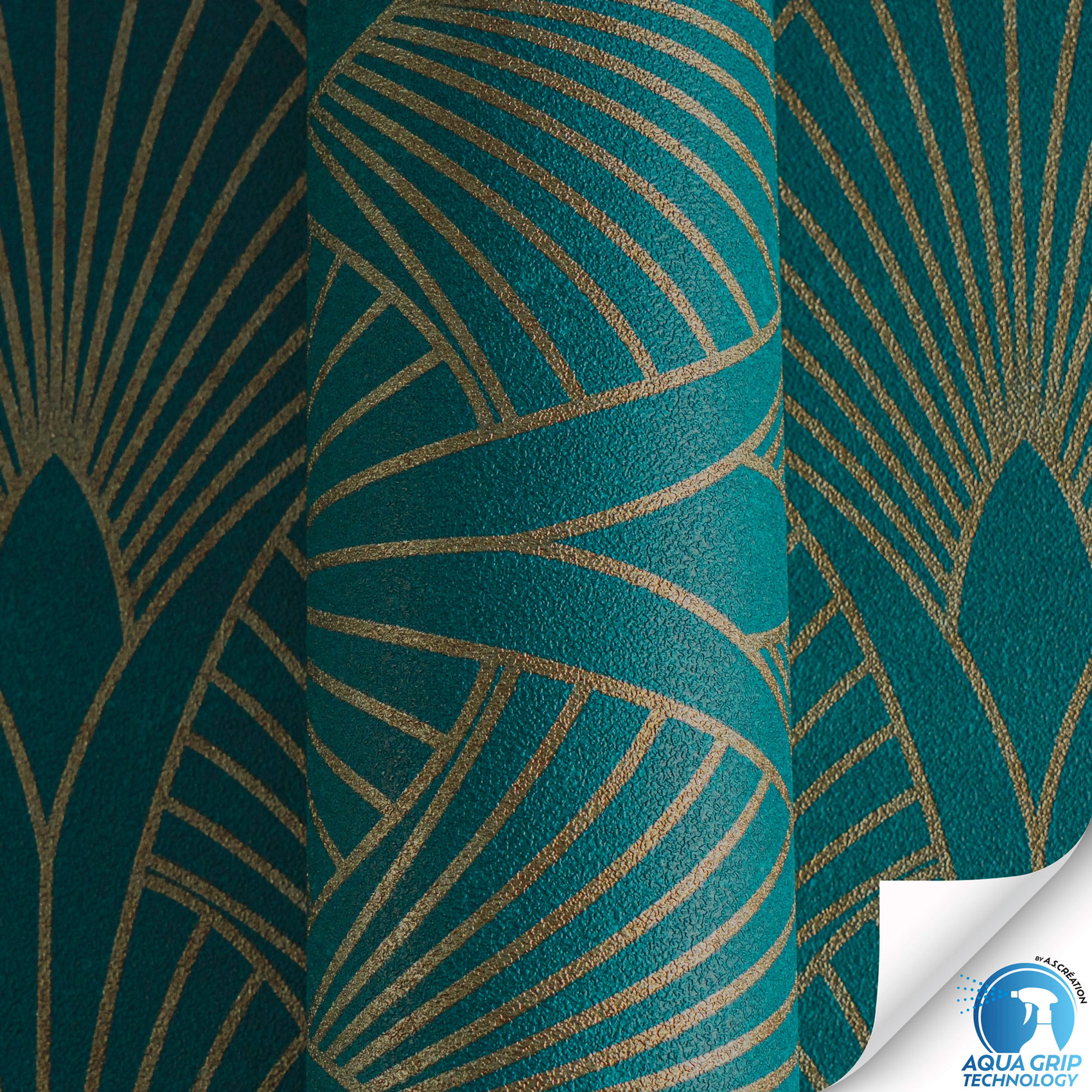 AS Vliestapete WOW Designdrop Art Deco Tapete Blau 784931