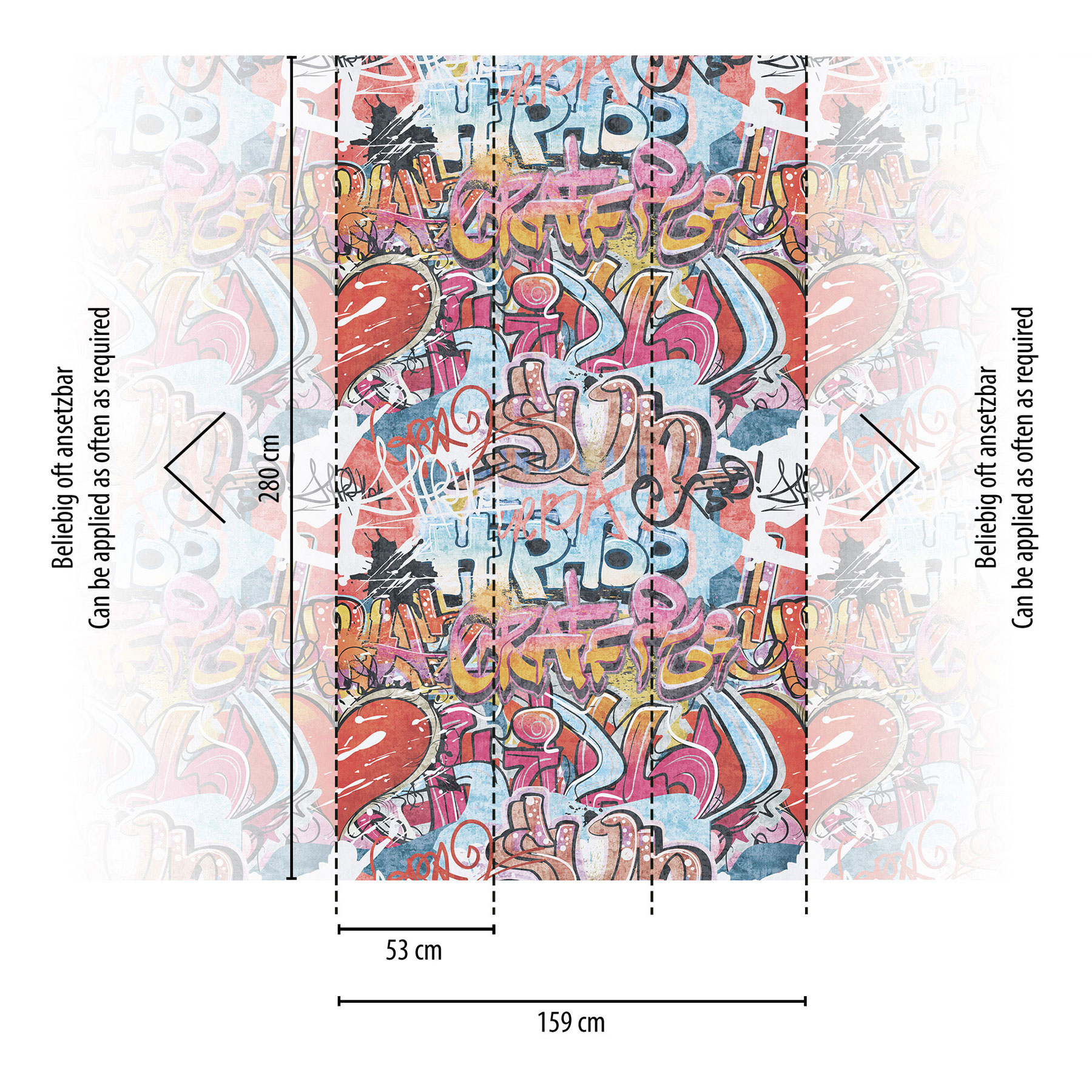 AS Vliestapete Lilly & Luis Graffiti Bunt 770631