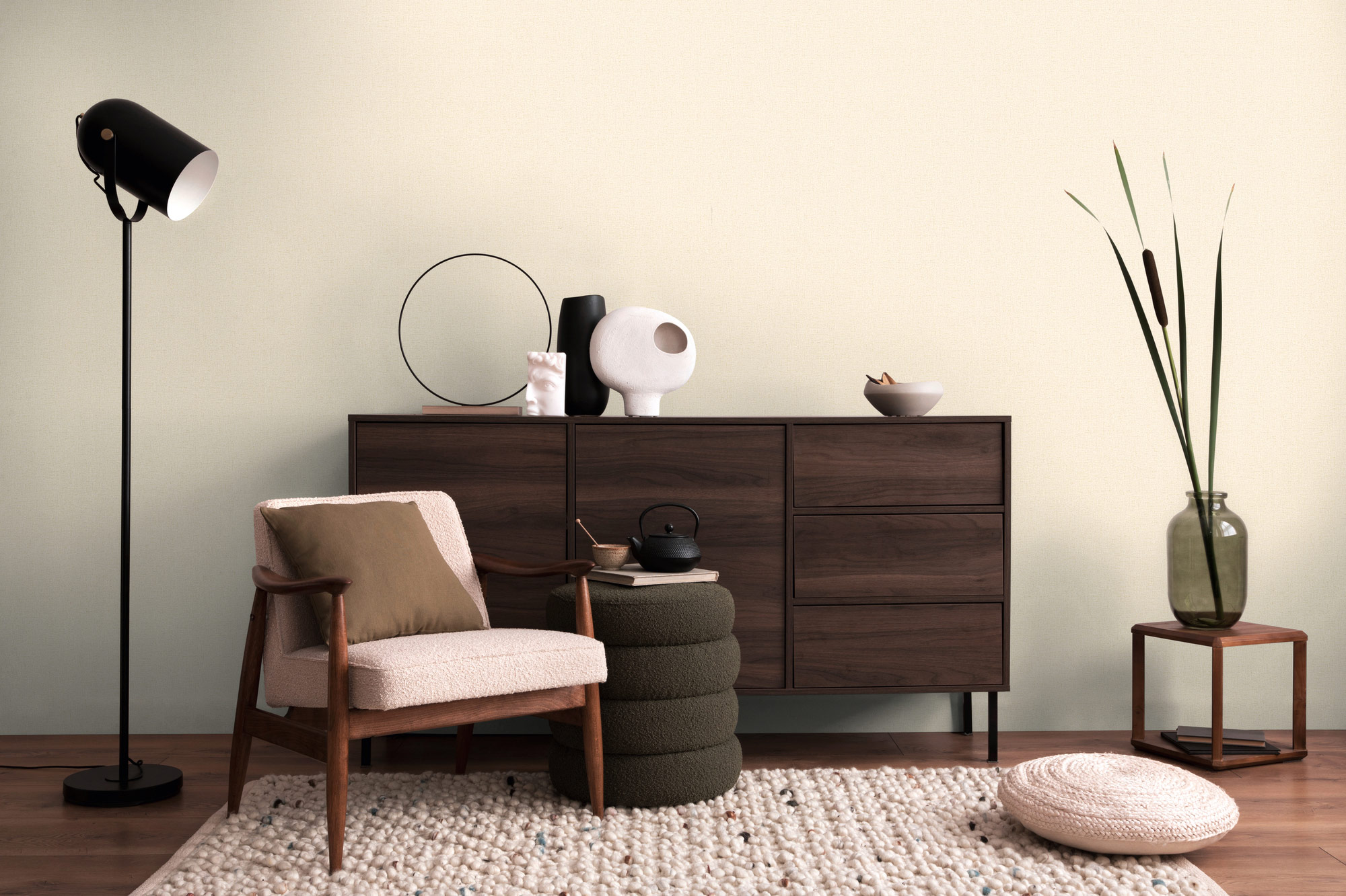 AS Vliestapete CosmoLiving Uni Creme 790651