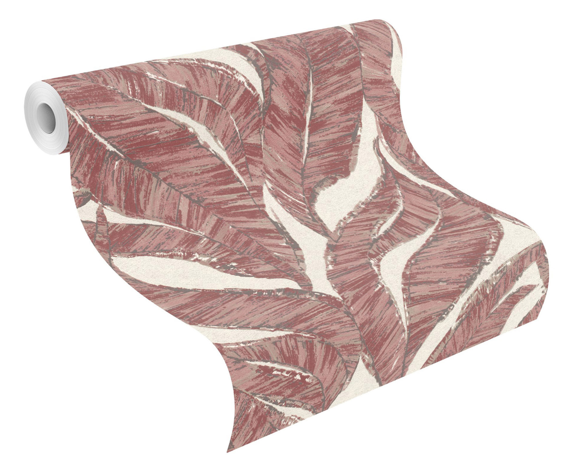 Rasch Vliestapete Welcome Home Rot-Dunkelrot Blätter 653441