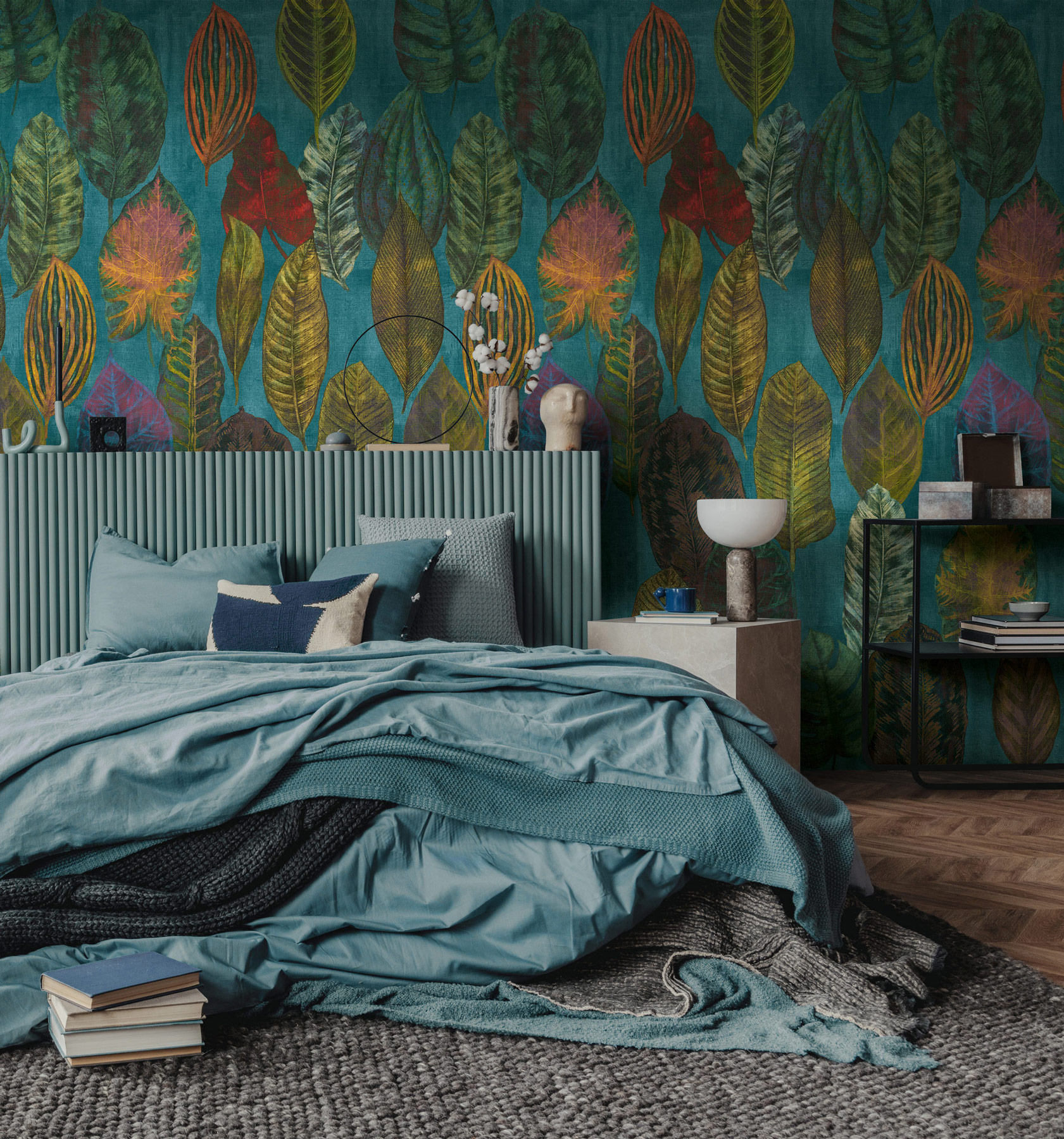 AS Fototapete The Wall 4 Botanik Blau 792464