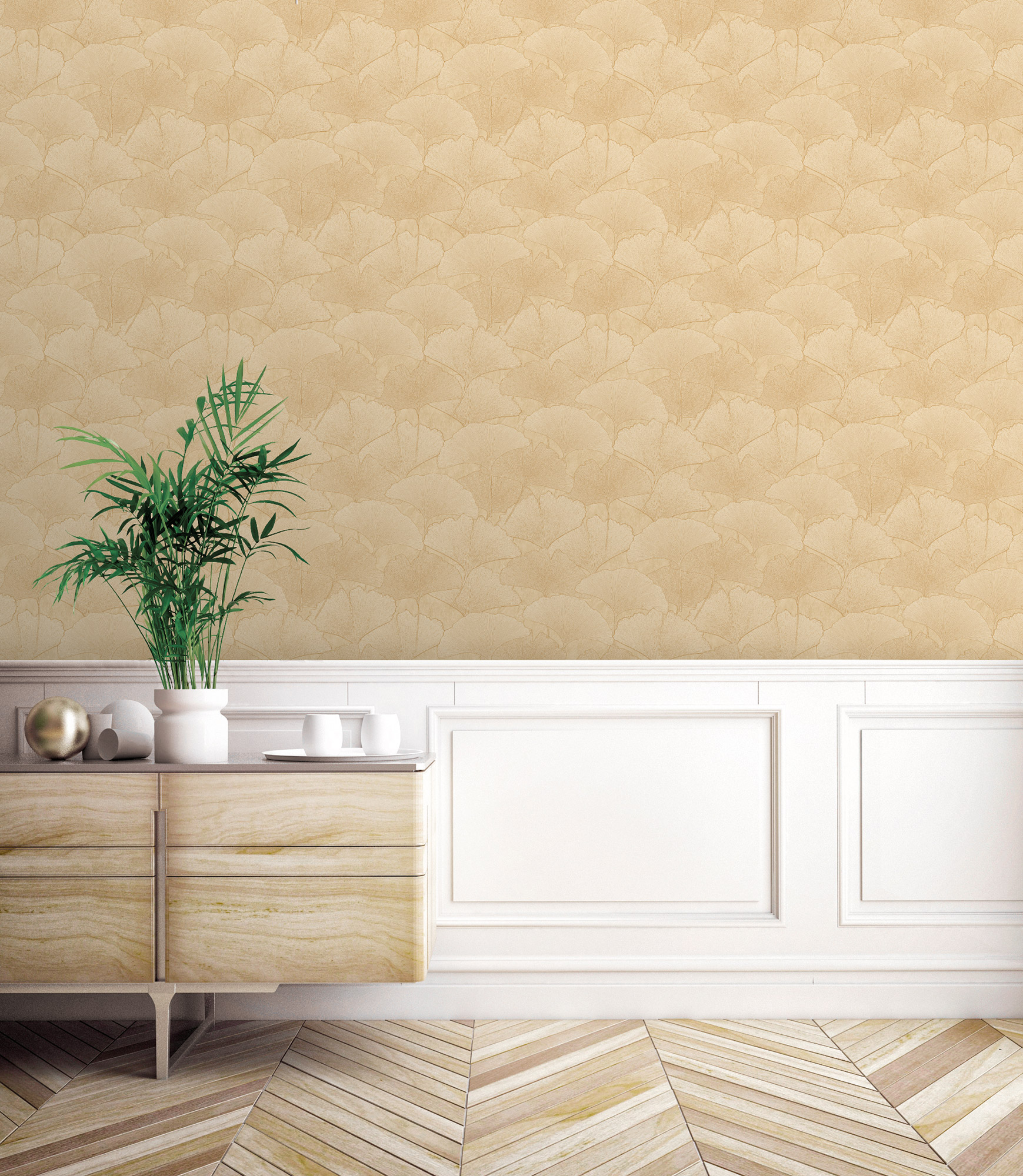 Thomas Vliestapete Amanda gelb Blätter AM25322