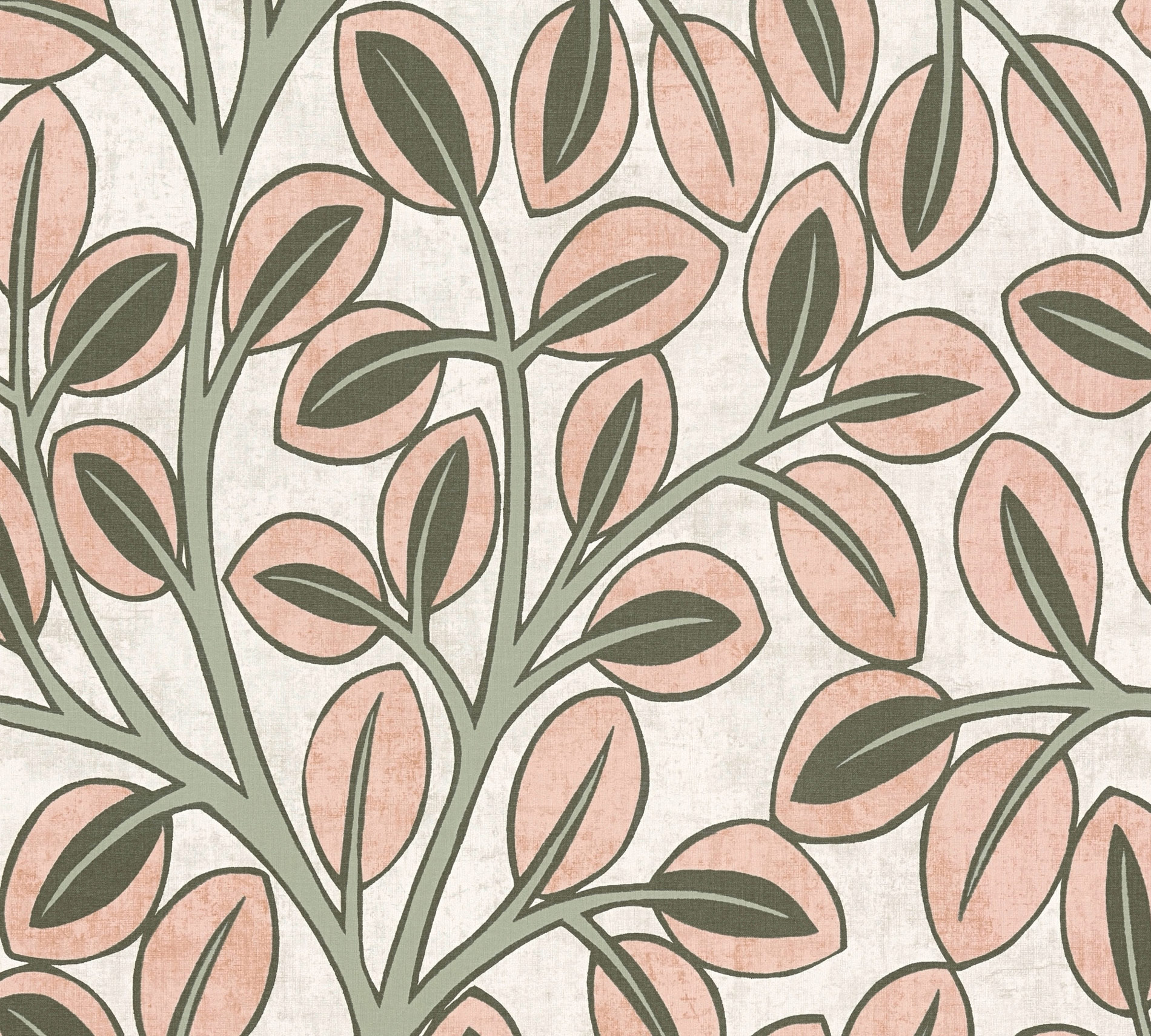 AS Vliestapete Nordic Feeling Blätter Zweige Grau 791502