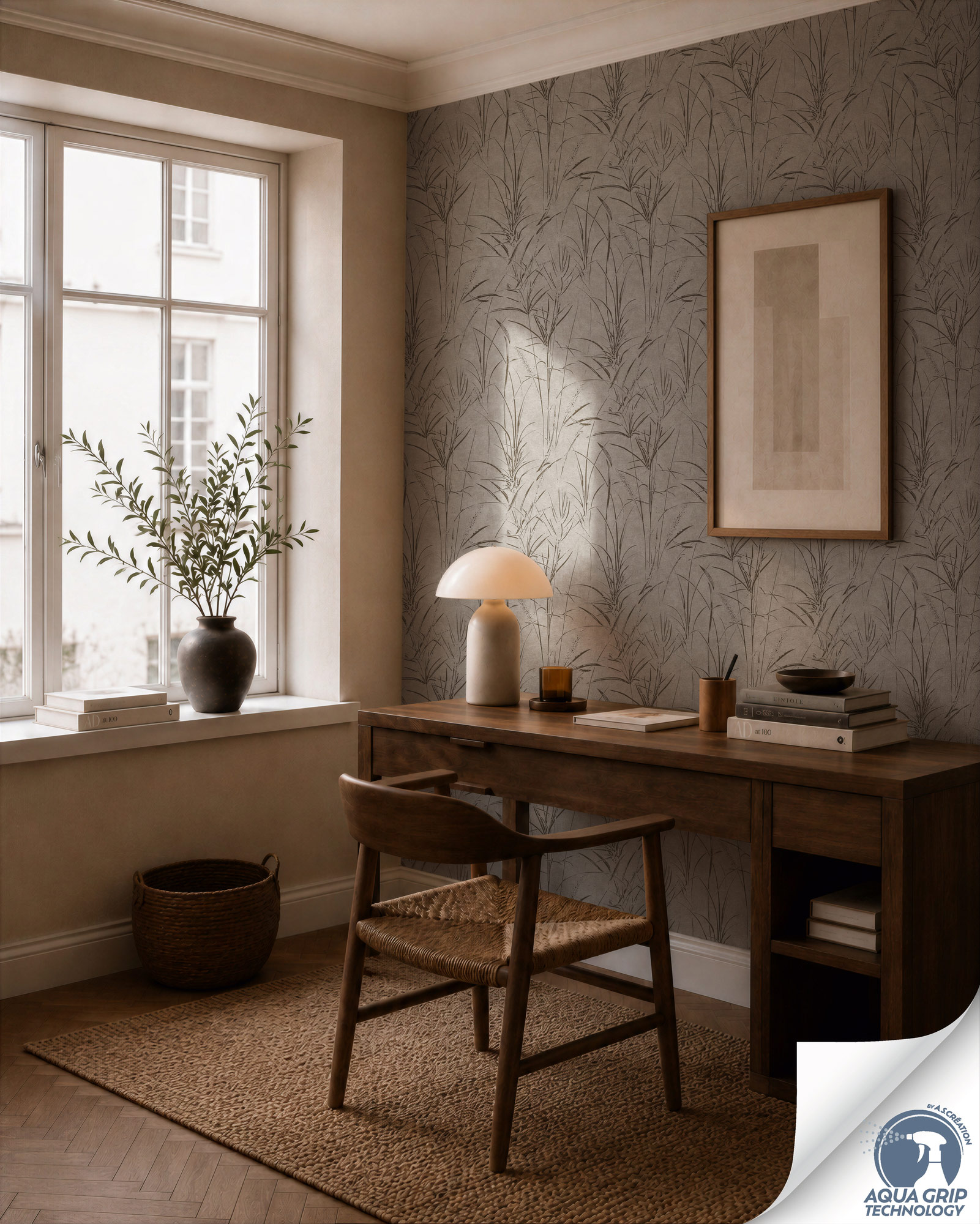 AS Vliestapete Cosiness Designdrop 2 Floral Grau 792824