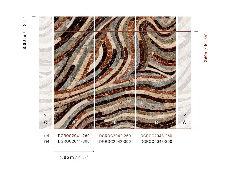 Masureel Fototapete Panel Rock Serpentine Rust DGROC2041260