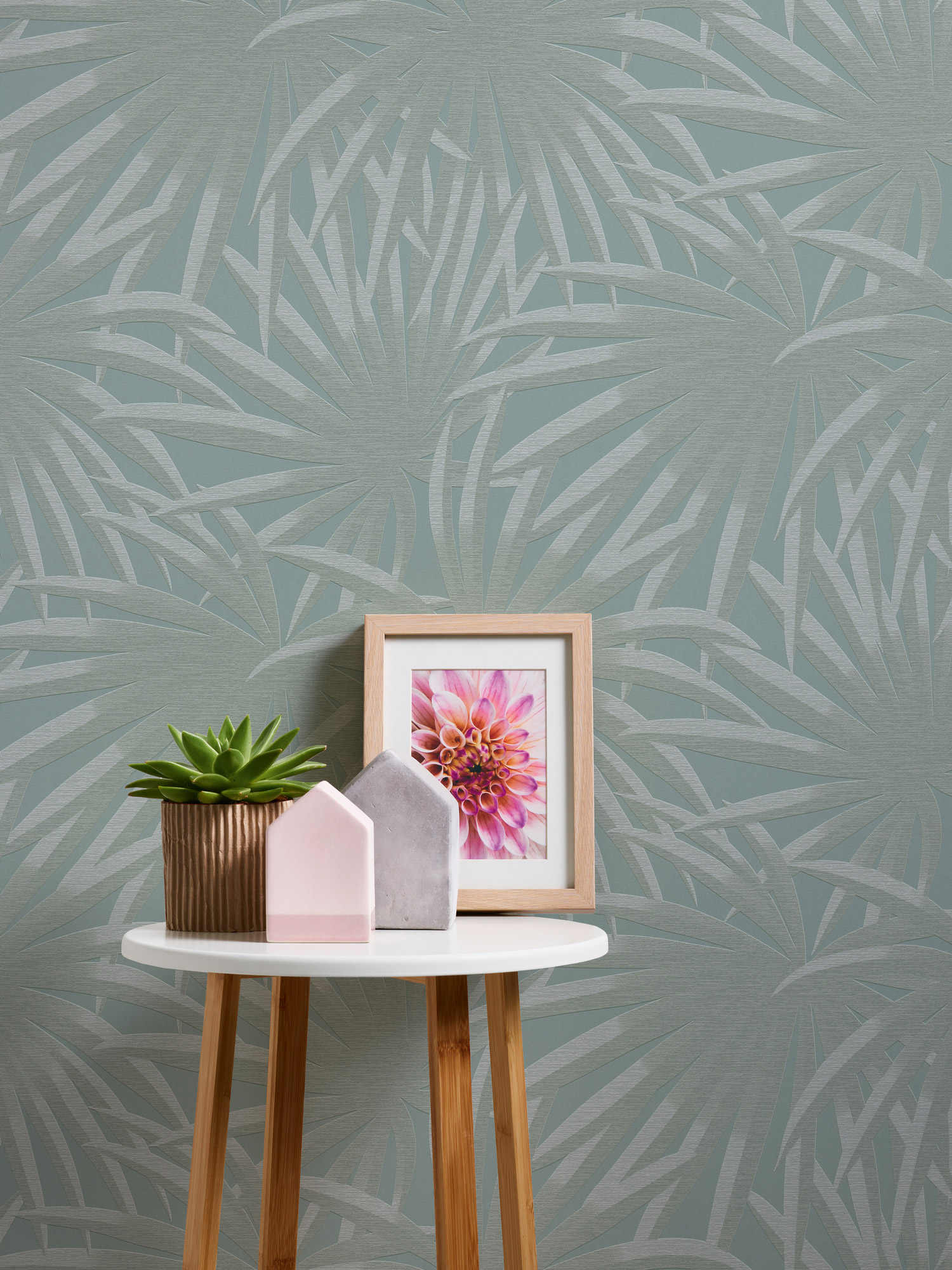 AS Vliestapete Casual Living Blau Palmenblätter 393384