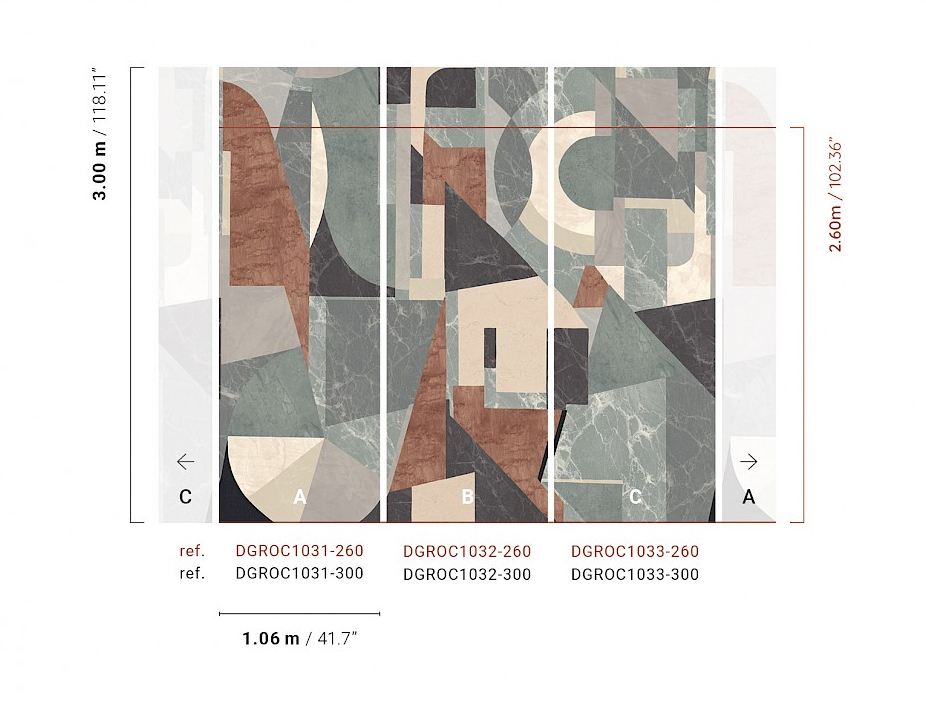 Masureel Fototapete Panel Rock Palazzi Slate DGROC1031260