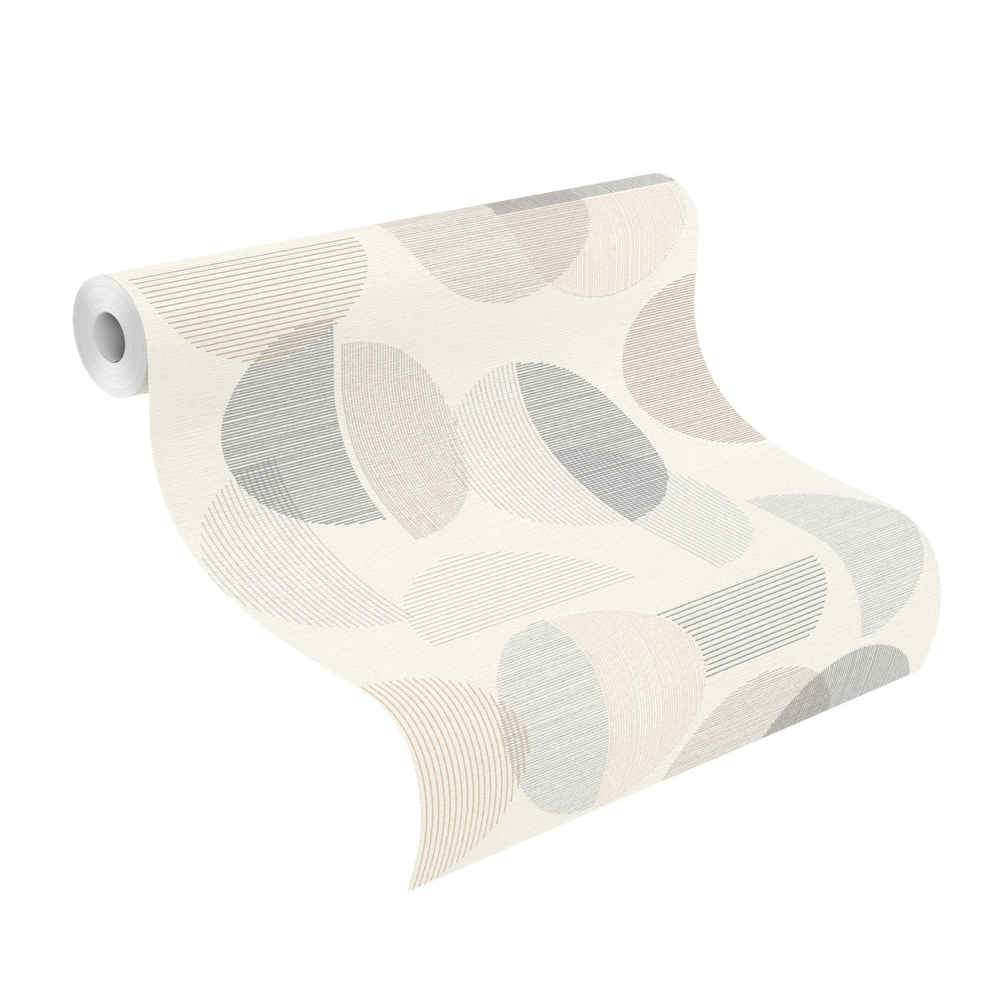 Rasch Vliestapete Deco Style Grau-Graubeige 735956