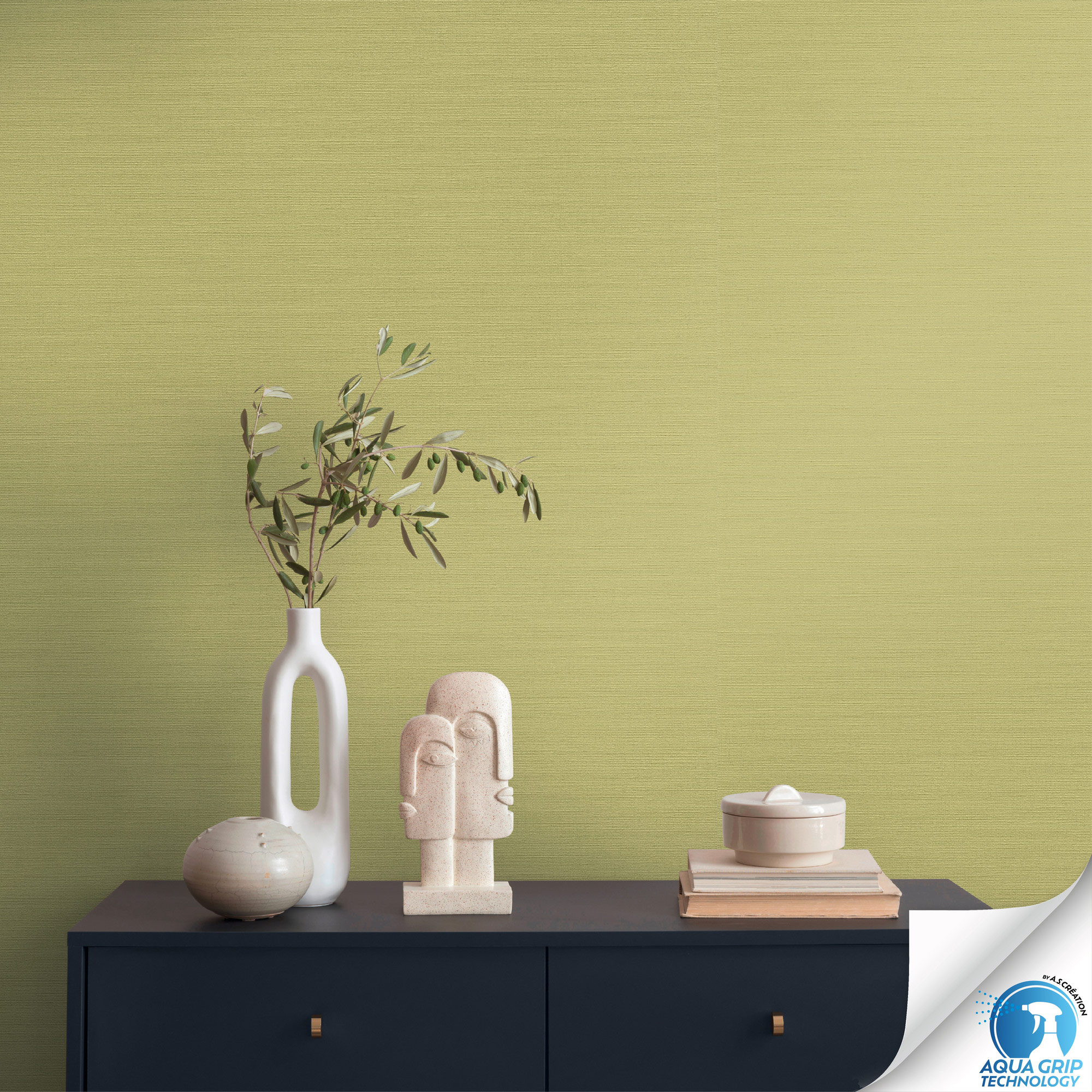 AS Vliestapete WOW Designdrop Unitapete Grün 784993