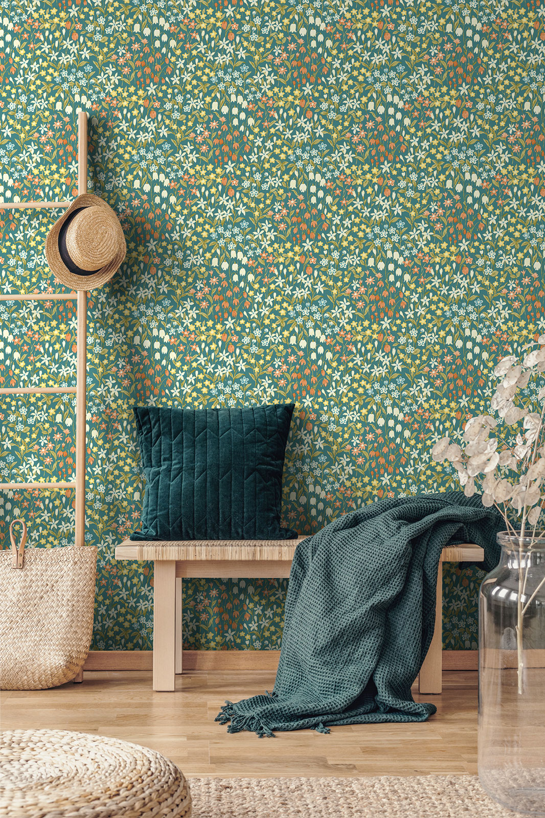 Grandeco Vliestapete Ciara Floral gruen A64103