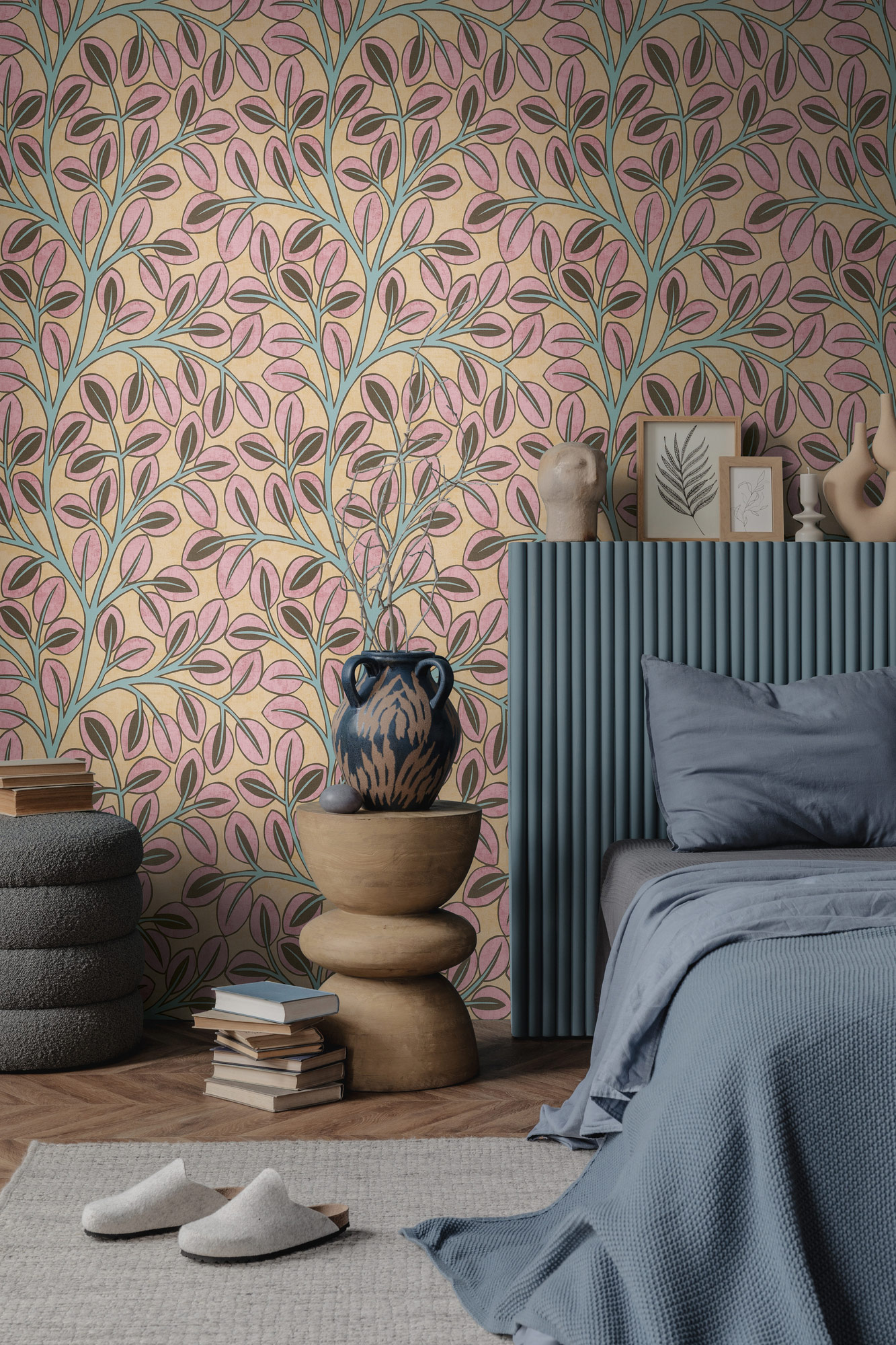 AS Vliestapete Nordic Feeling Blätter Äste Zweig Gelb 791504