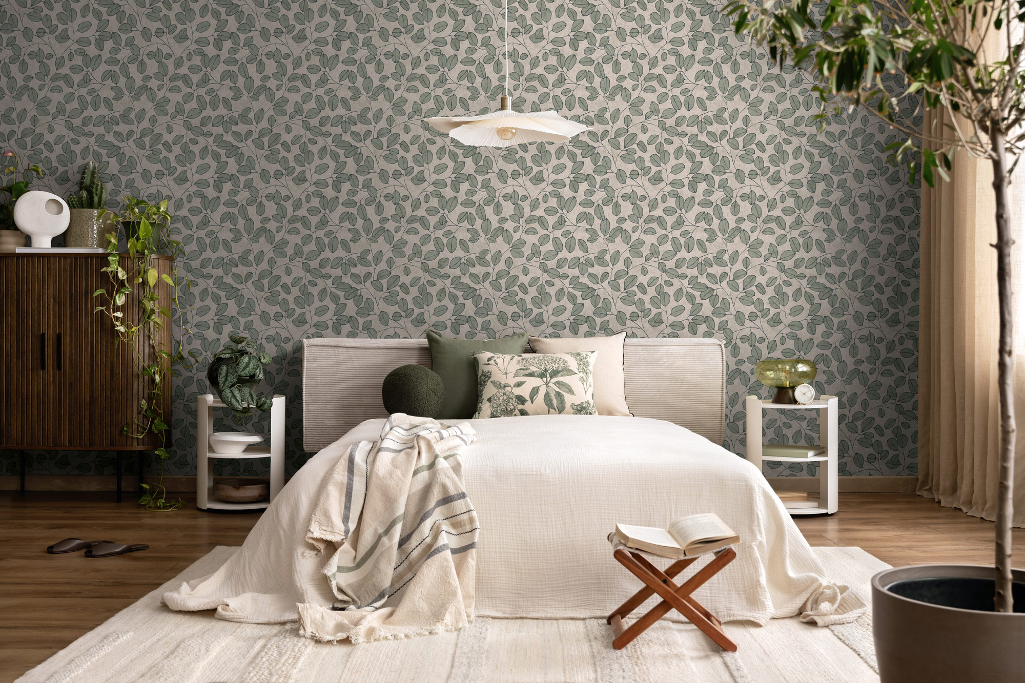 AS Vliestapete Nordic Feeling Blätter Grau 791481