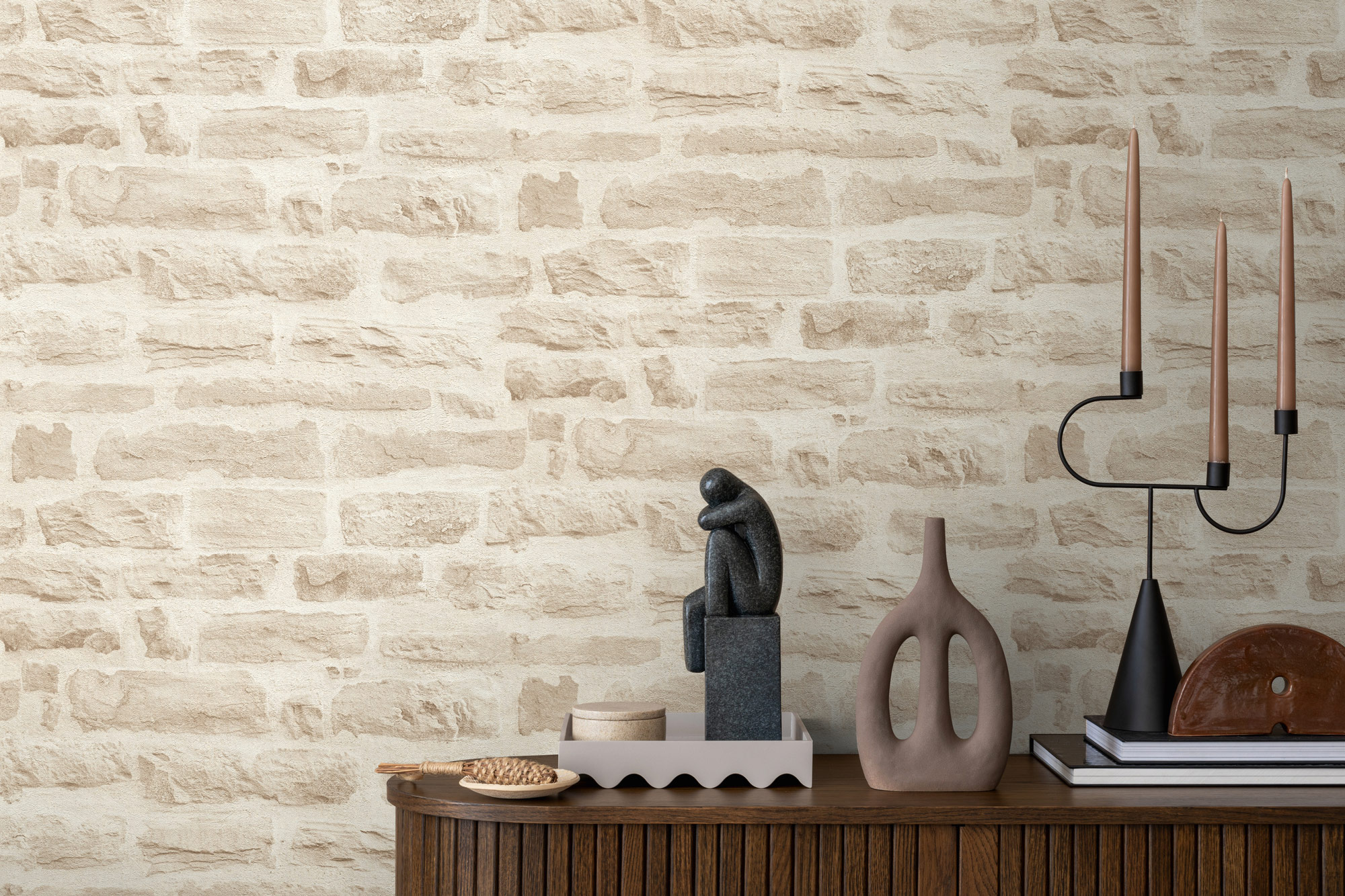 AS Vliestapete Elements 2 Steintapete Beige Mauer 355803