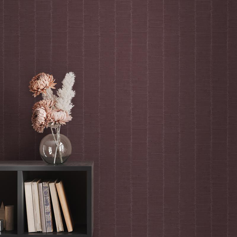 Hohenberger Vliestapete Chalk Beams in Order Wine 65502
