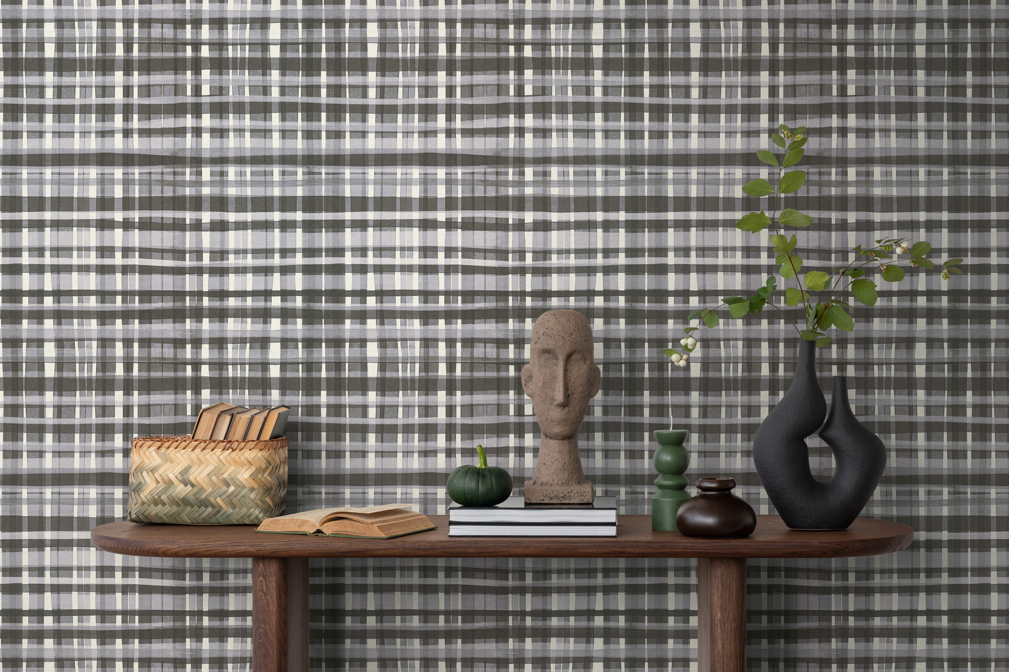 AS Vliestapete Anna d'Andrea Kariert Grau 782244