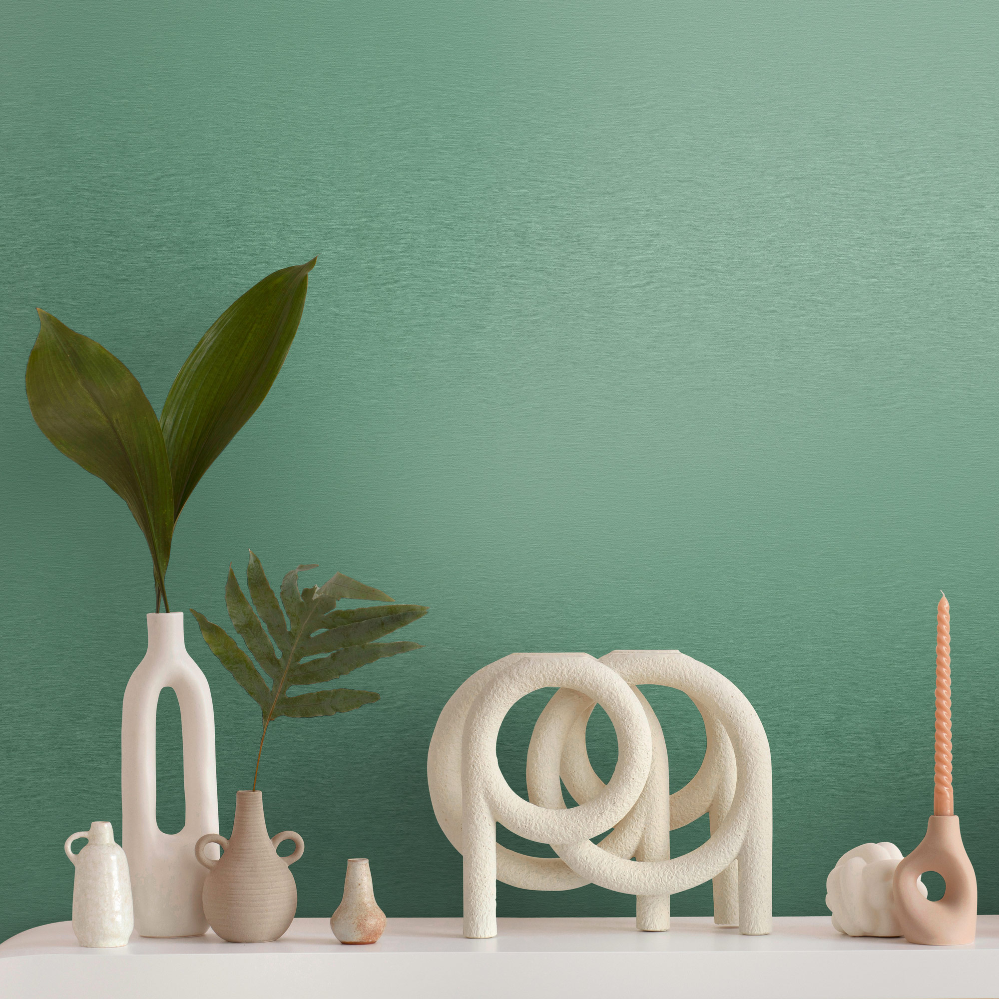 AS Vliestapete French Affair Einfarbig Grün 395801