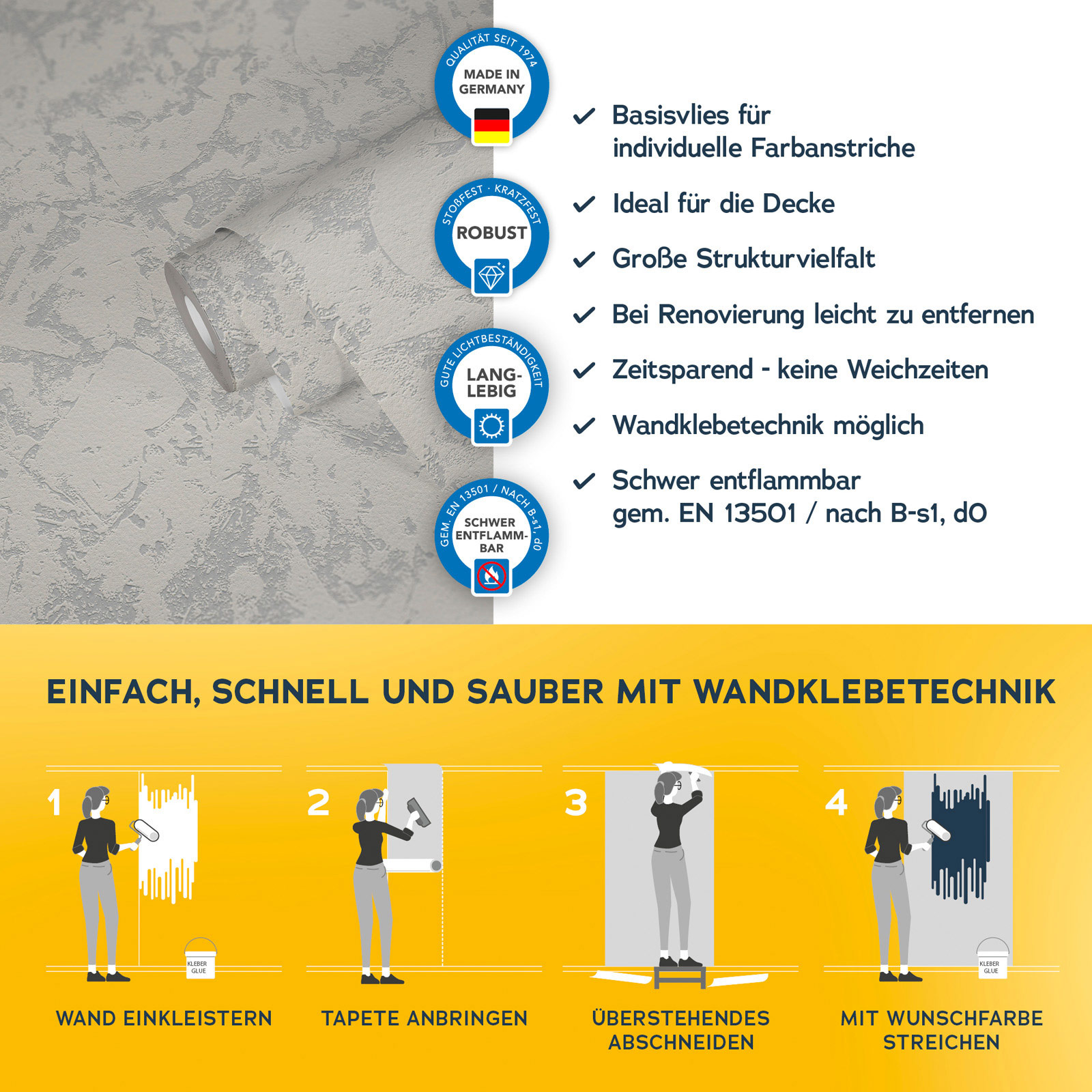 AS Vliestapete Meistervlies 8 überstreichbar 522016