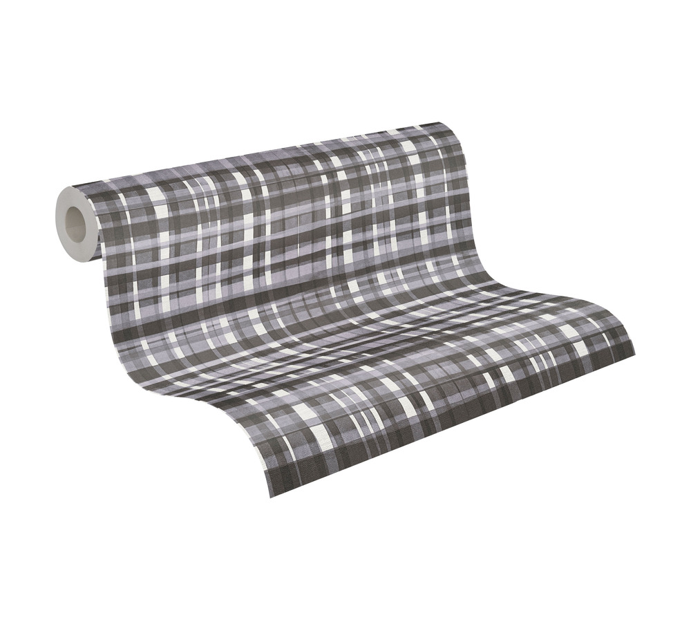 AS Vliestapete Anna d'Andrea Kariert Grau 782244