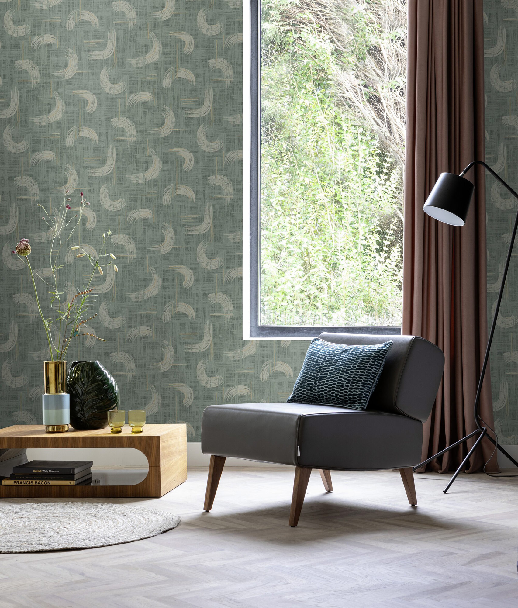 Rasch Vliestapete Beltesto Grün-sand Grafisch 429053