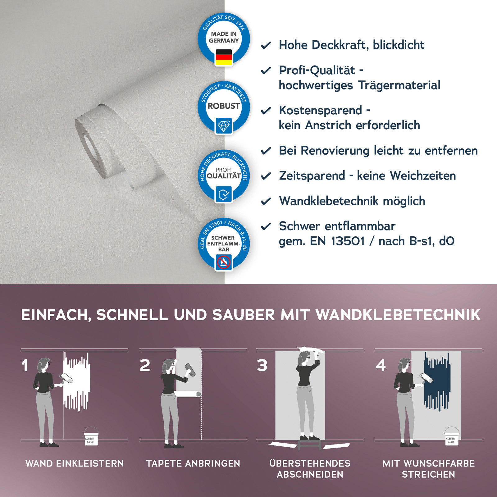 AS Vliestapete Meistervlies 8 überstreichbar 392791