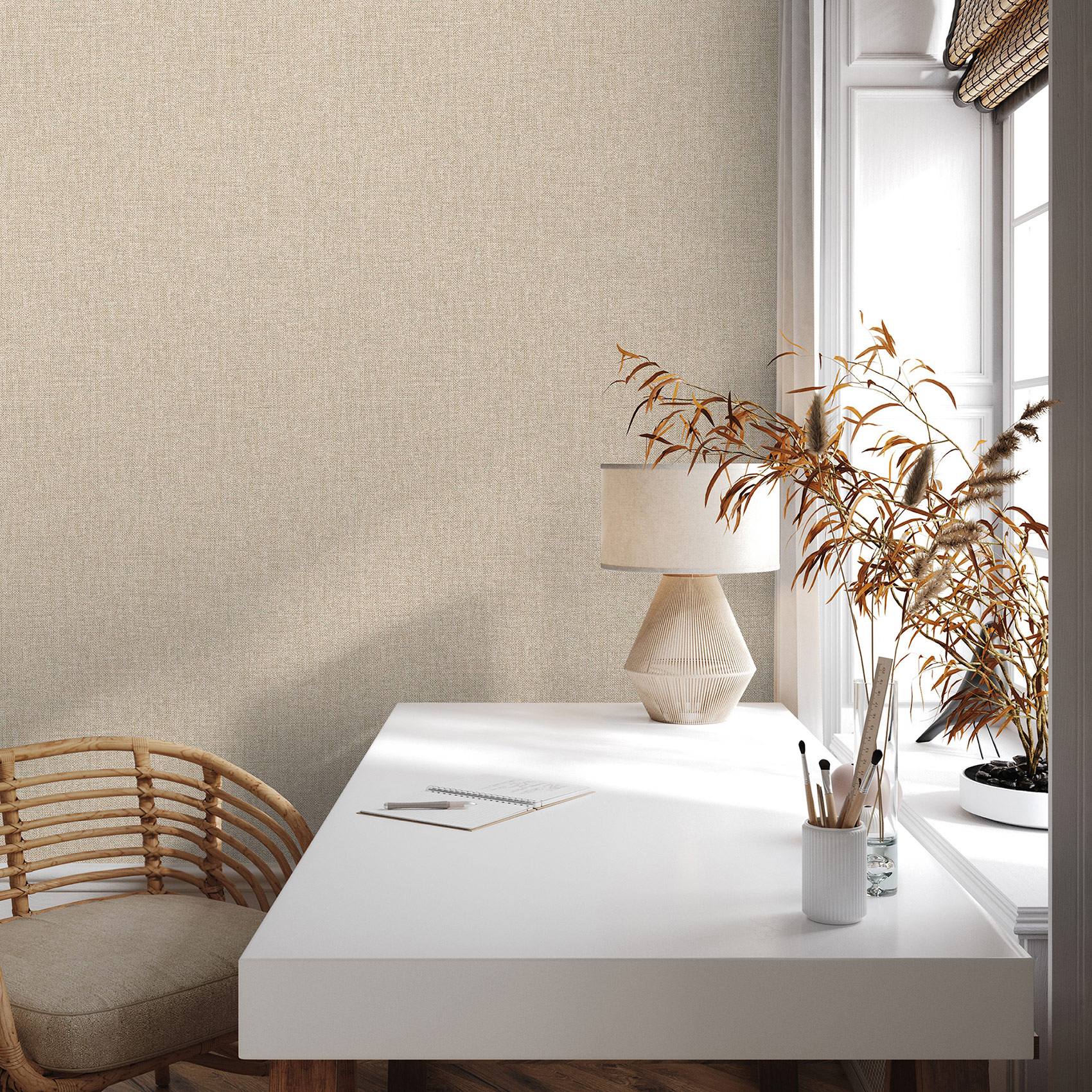 Hohenberger Vliestapete Artist Textile Plain Beige 27251