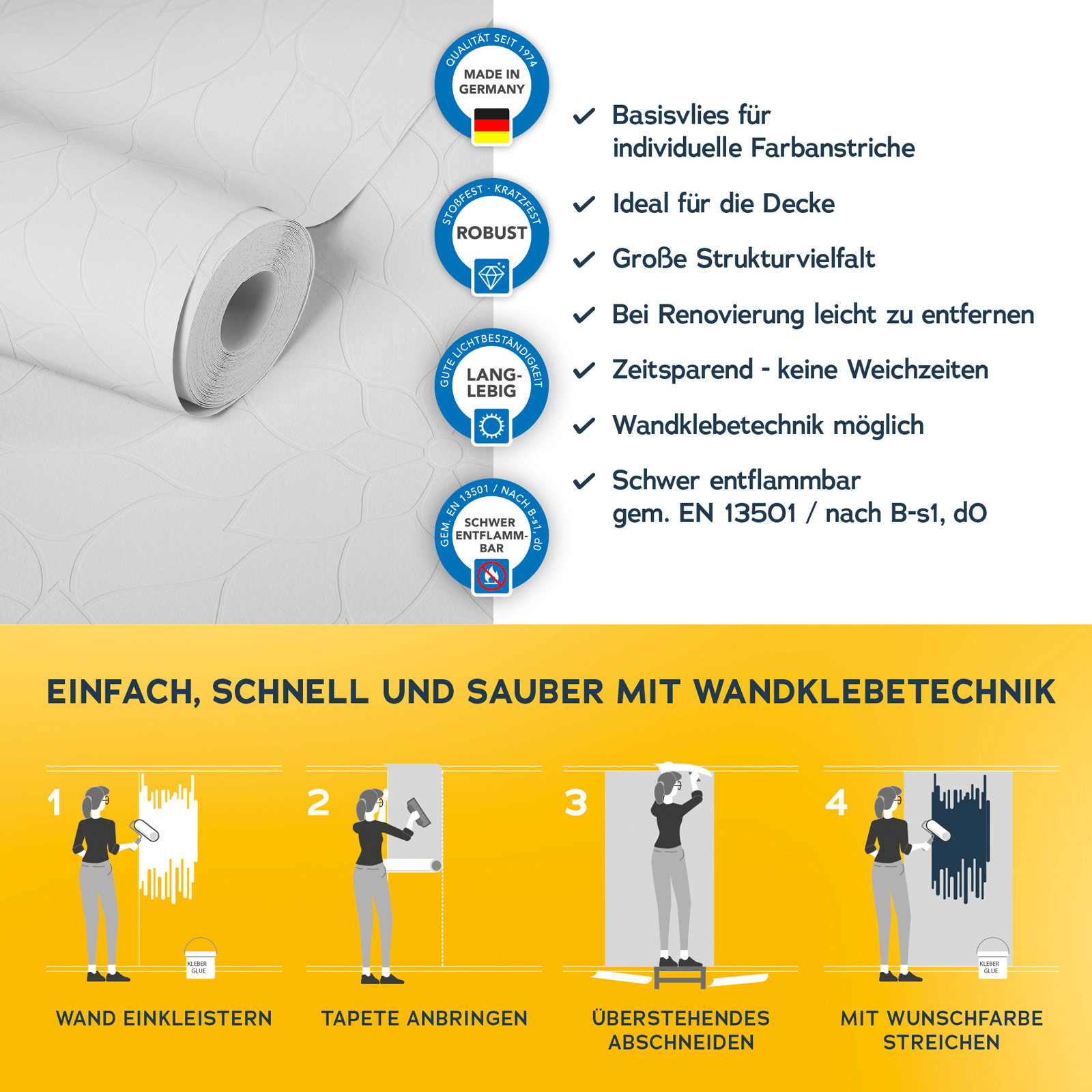 AS Vliestapete Meistervlies 8 überstreichbar 950710