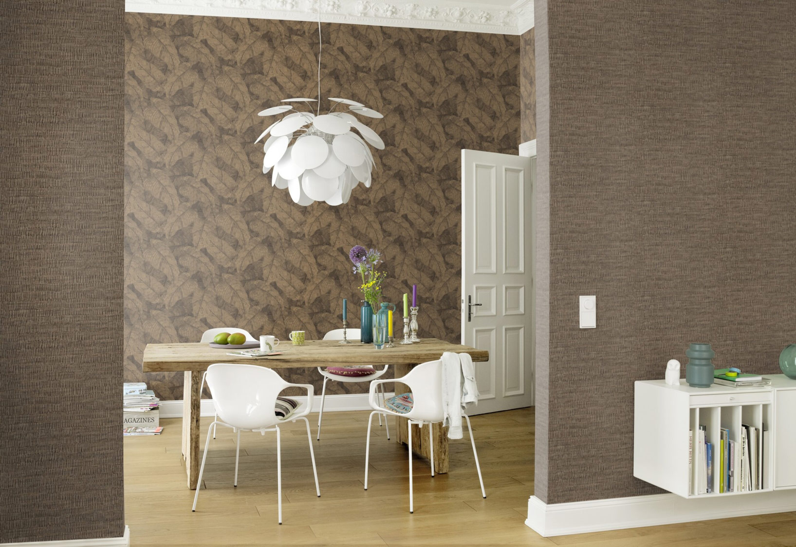 Rasch Vliestapete Amara Braun-Messing hell 720570