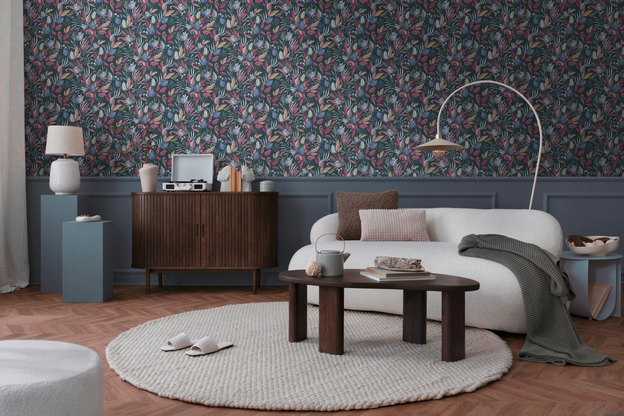 AS Vliestapete CosmoLiving Floral Blau 790623