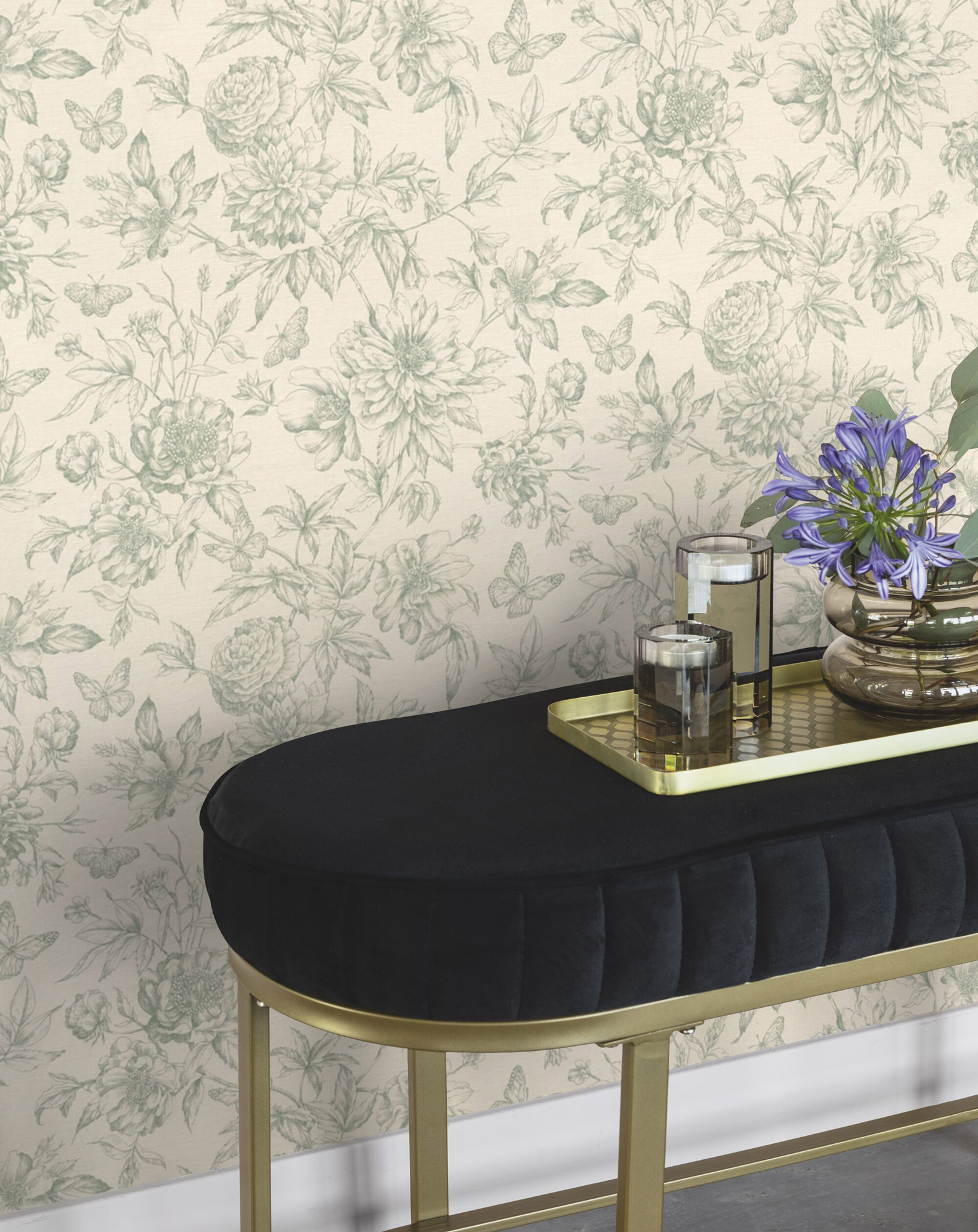 Rasch Vliestapete Peonies Grün Blumen 793925