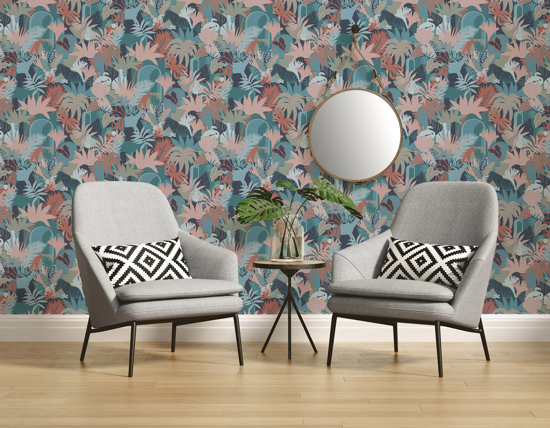 AS Vliestapete Antigua Satin Dschungeltapete Bunt 390963