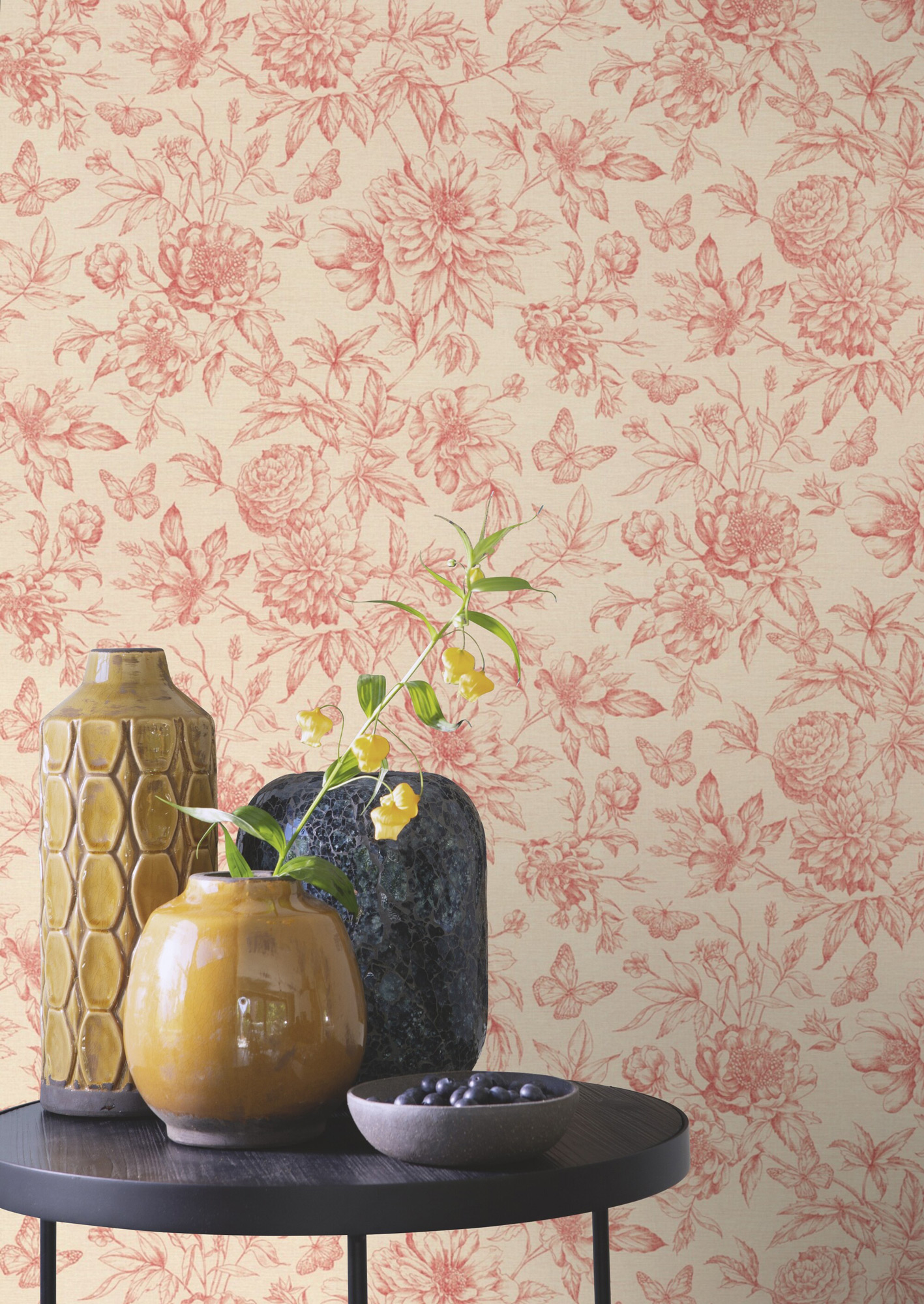 Rasch Vliestapete Peonies Rot Blumen 793949