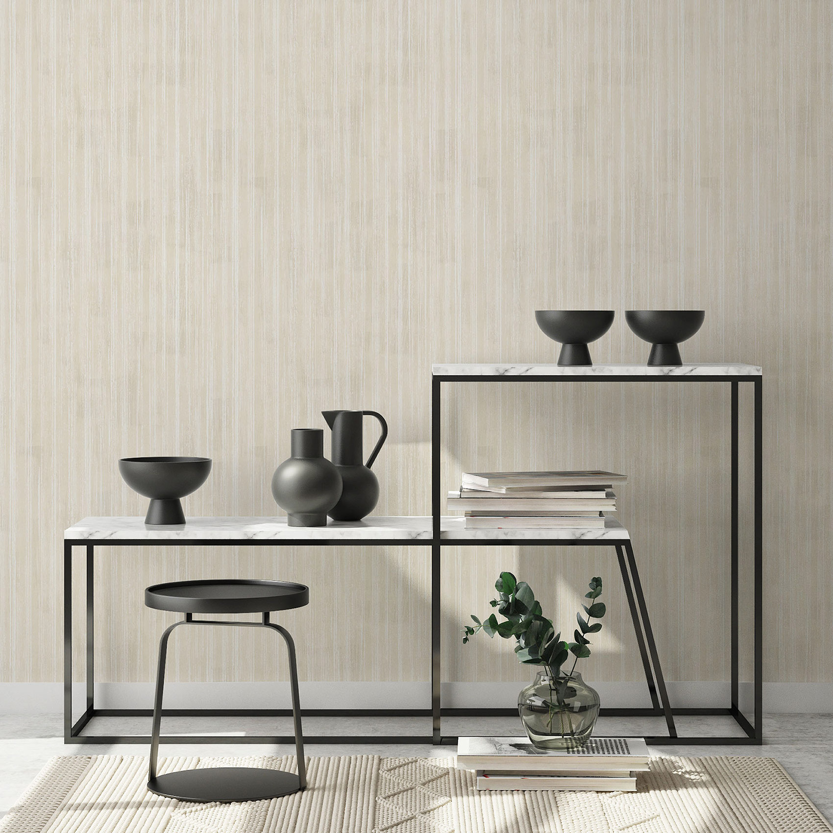 Hohenberger Vliestapete Artist Brush Uni Ivory 27306