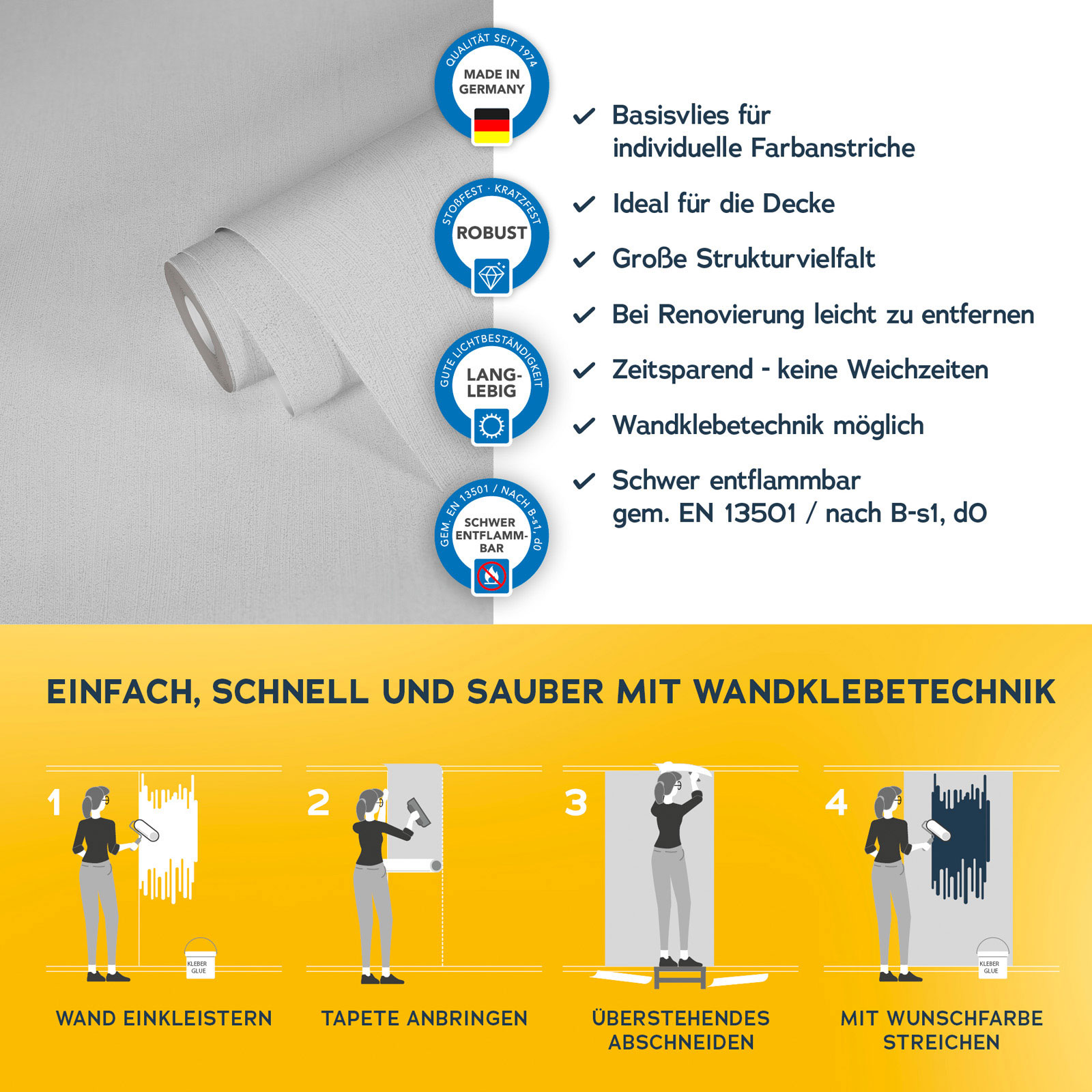 AS Vliestapete Meistervlies 8 überstreichbar 951014