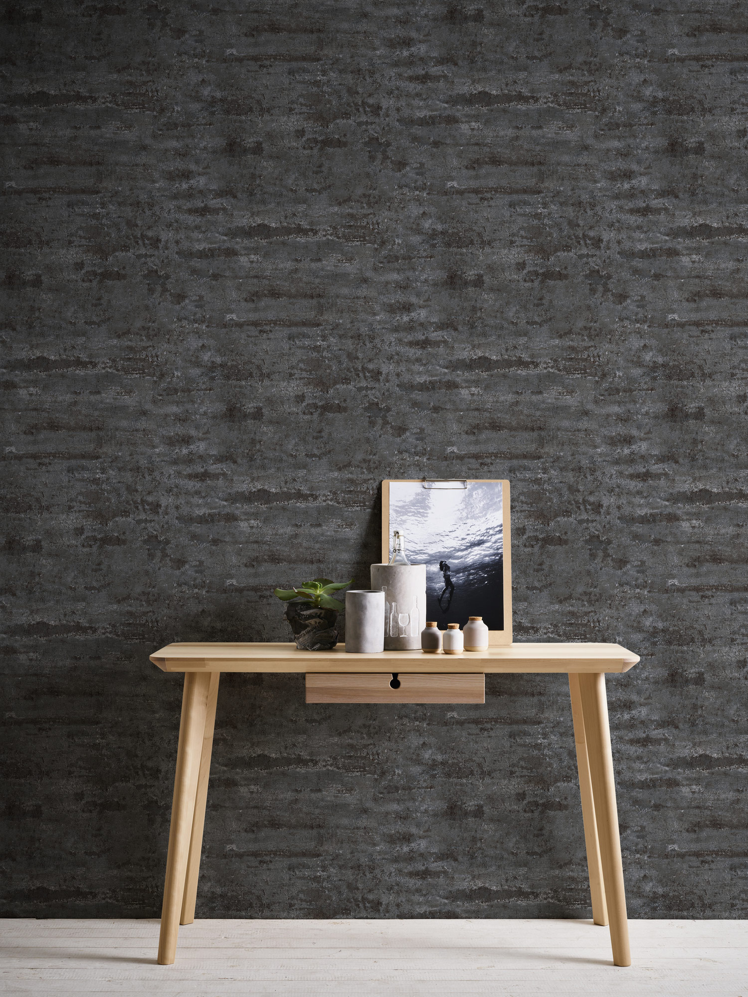 AS Vliestapete Elements 2 Unitapete Schwarz 374154