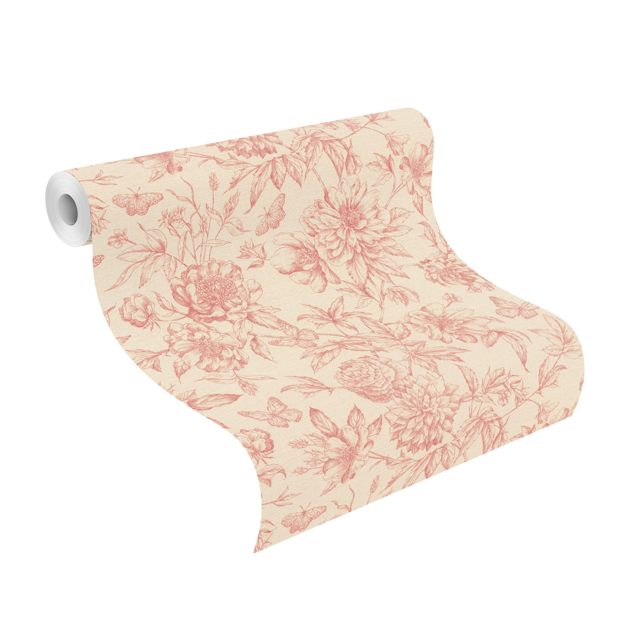 Rasch Vliestapete Peonies Rot Blumen 793949