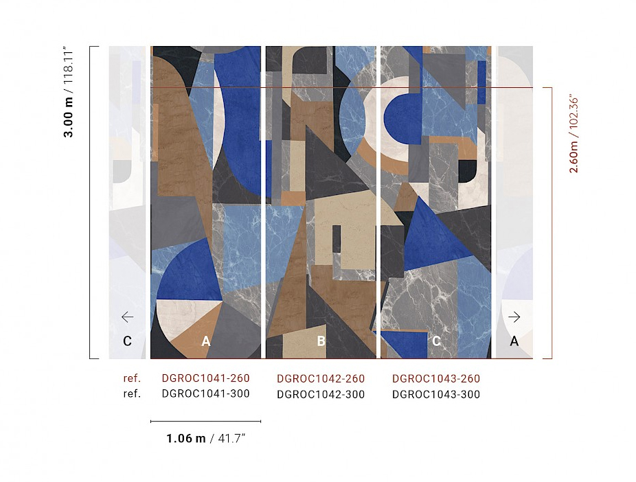 Masureel Fototapete Panel Rock Palazzi Azur DGROC1041260