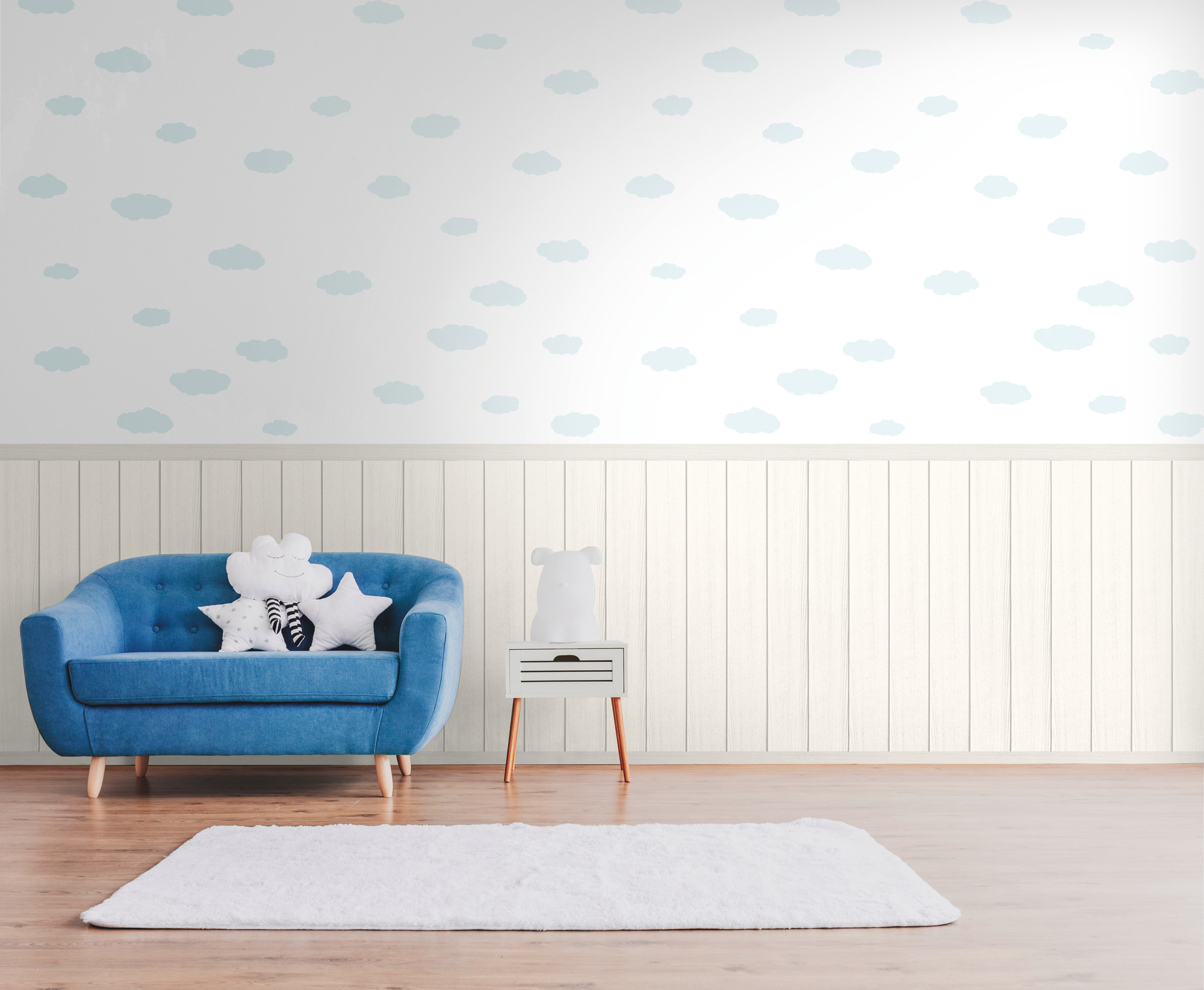AS Vliestapete Wallpanel creme Wolken 398162