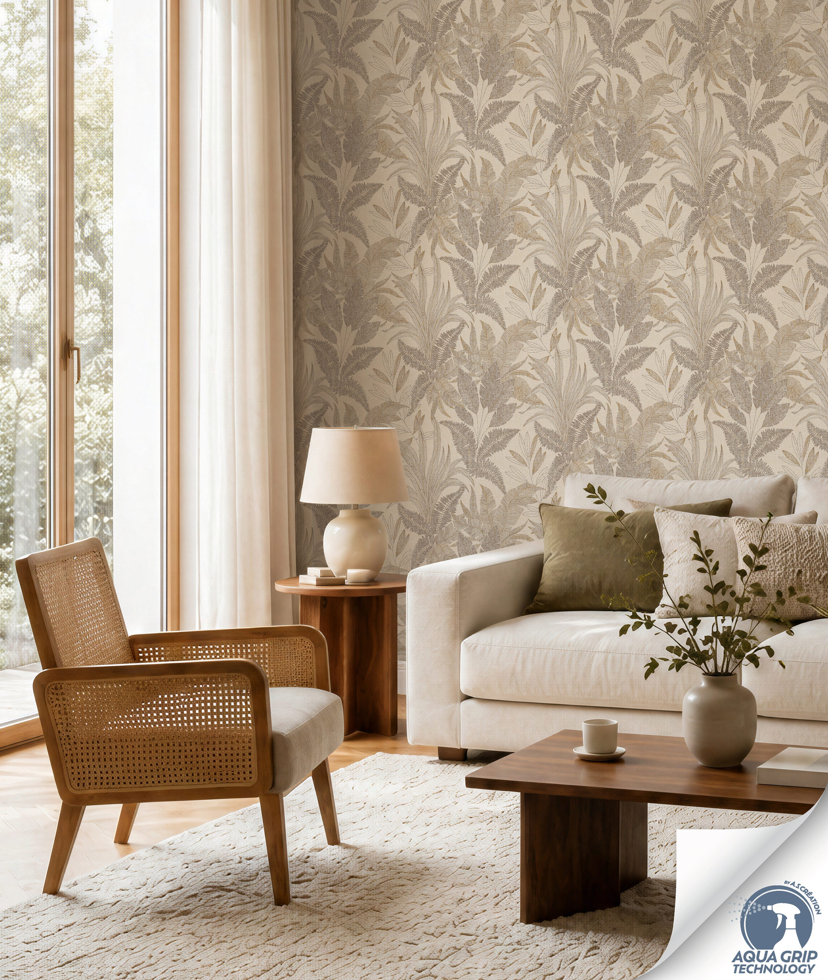 AS Vliestapete Cosiness Designdrop 2 Floral Beige 792411