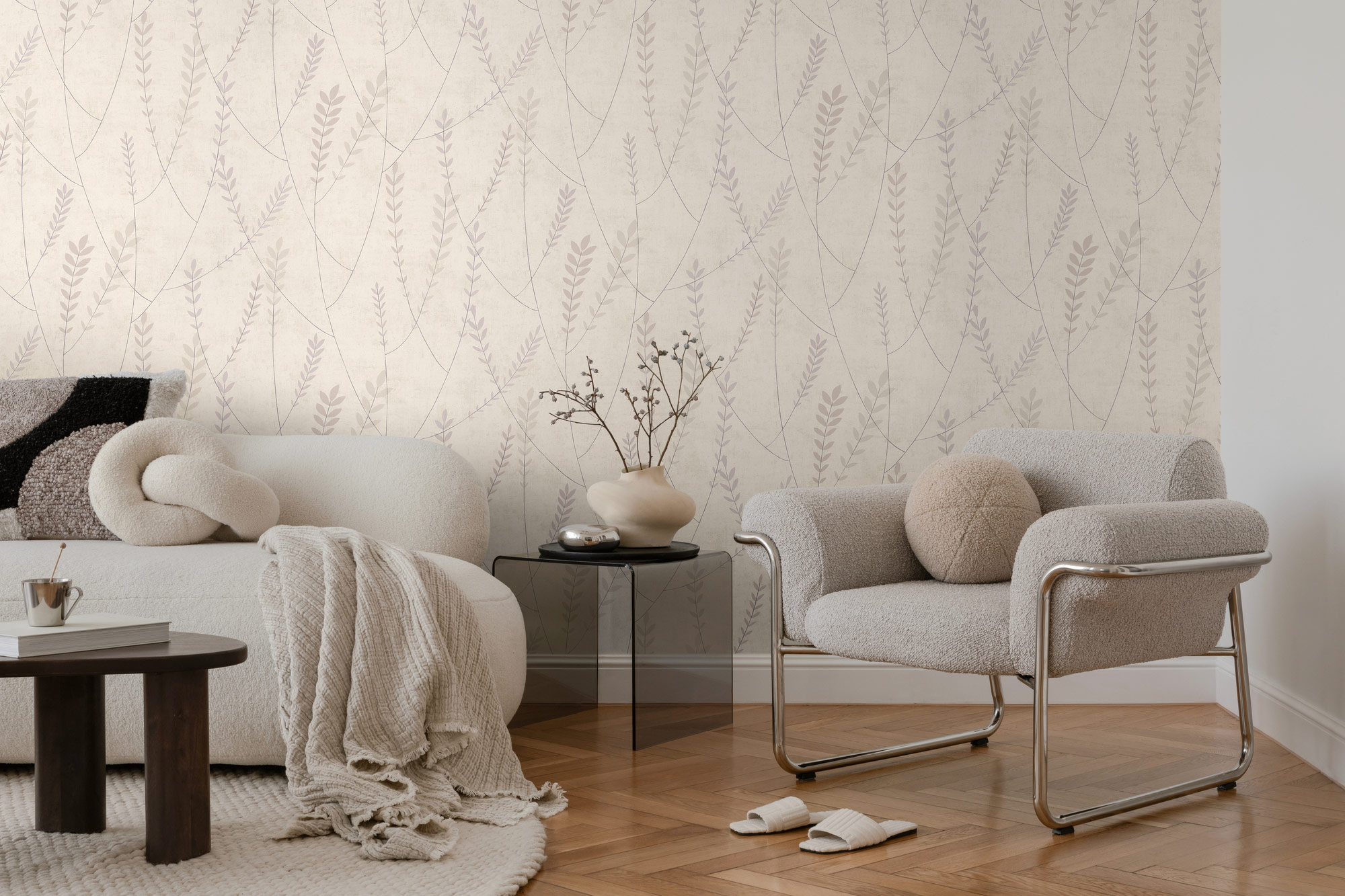 AS Vliestapete Nordic Feeling Floral Grau 791464