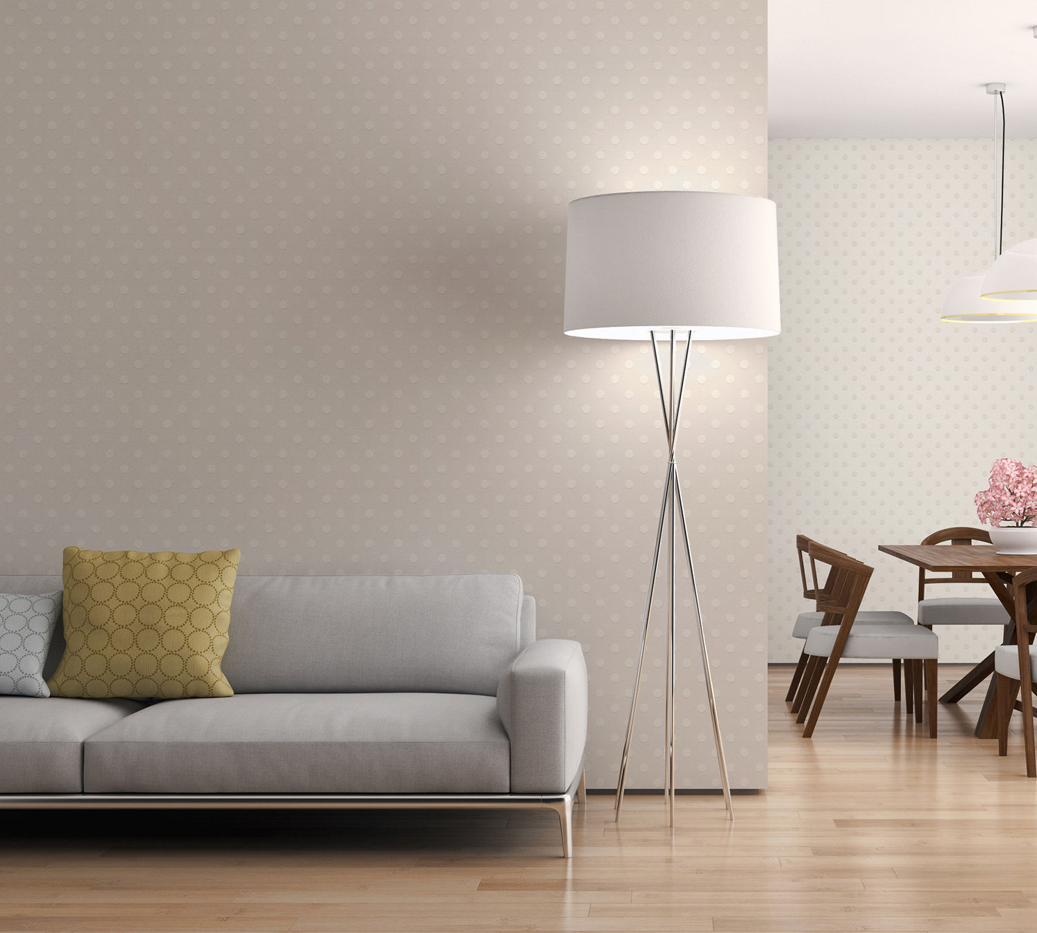 Thomas Vliestapete Dots weiss/beige TLT010 - 363362