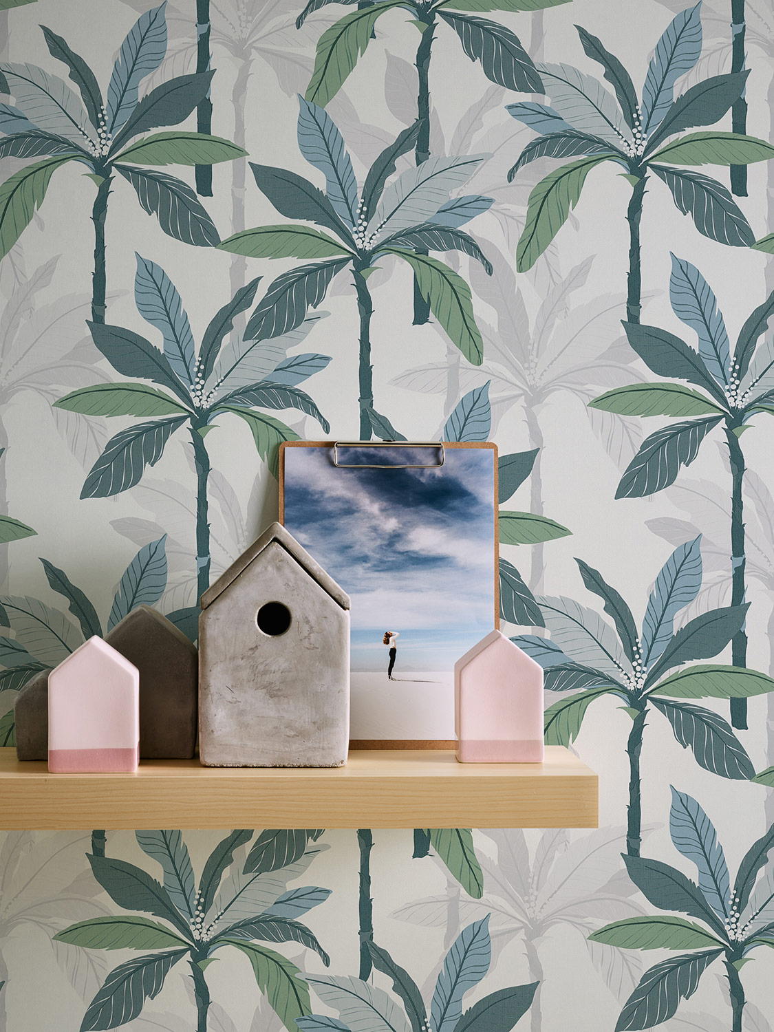 AS Vliestapete Geo Nordic Palmen blau 375301