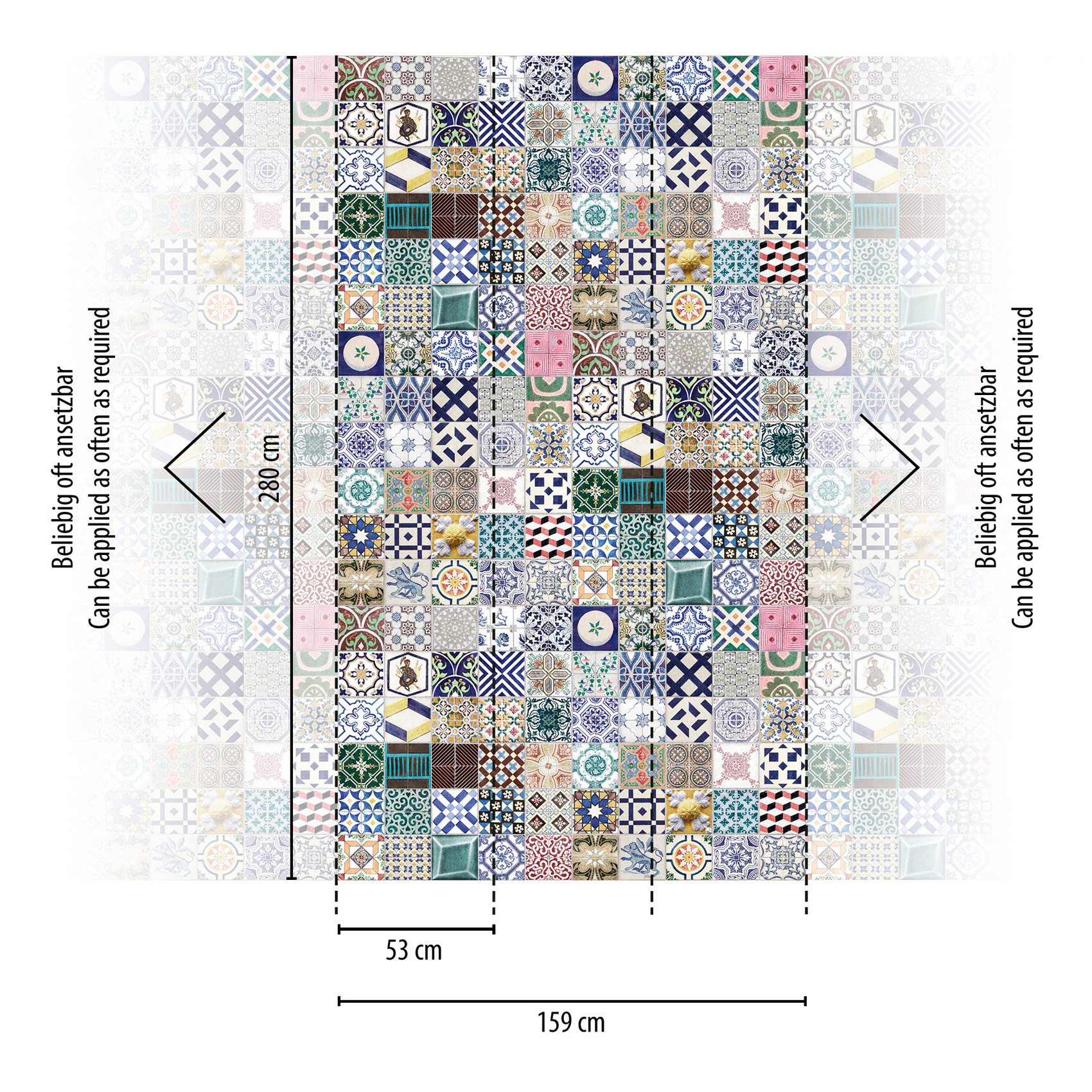 Livingwalls Vliestapete The Wall 3 Vintage-Fliesen 398361